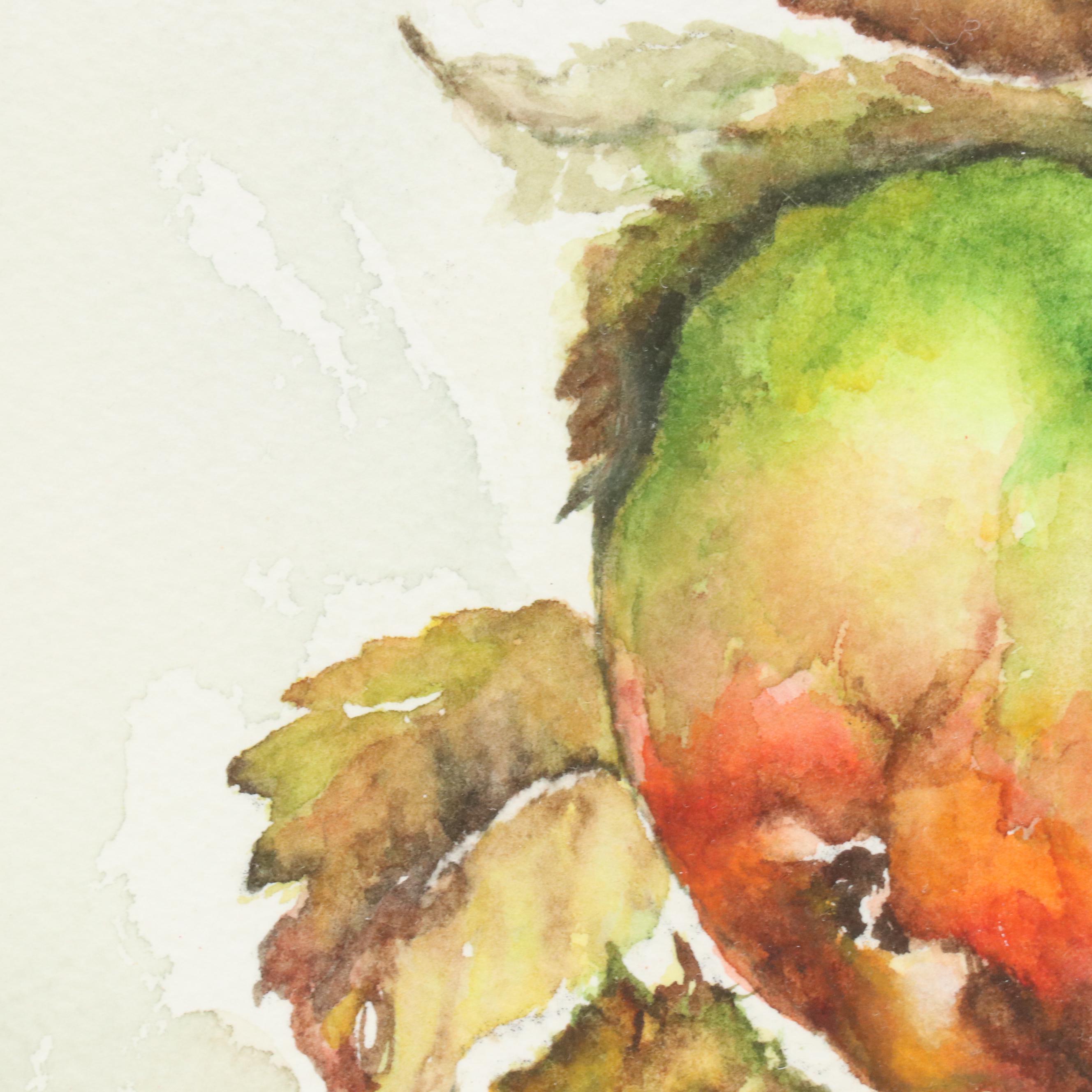 Victoria Byers Watercolor Painting of Apples "Picked From an Old Orchard"