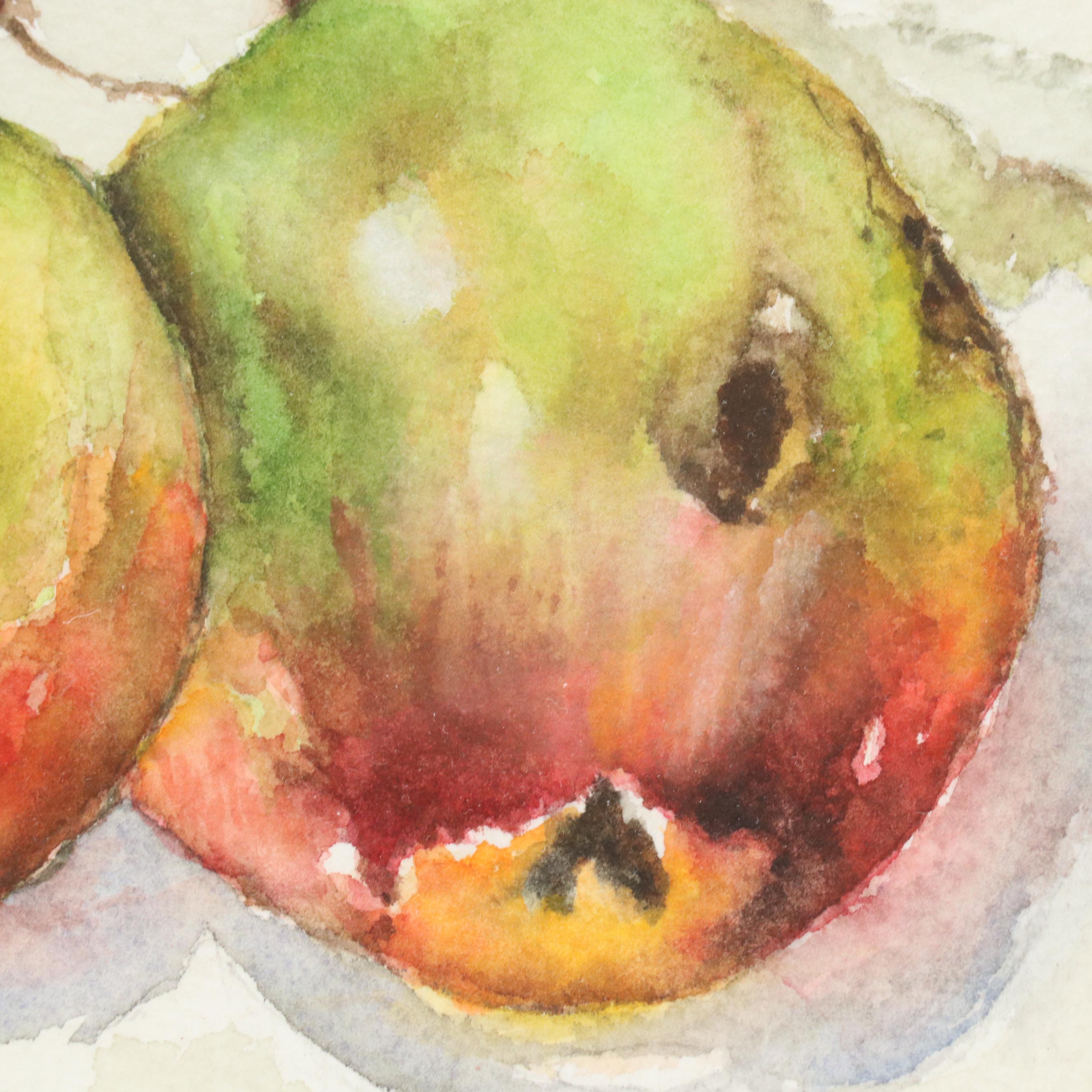 Victoria Byers Watercolor Painting of Apples "Picked From an Old Orchard"
