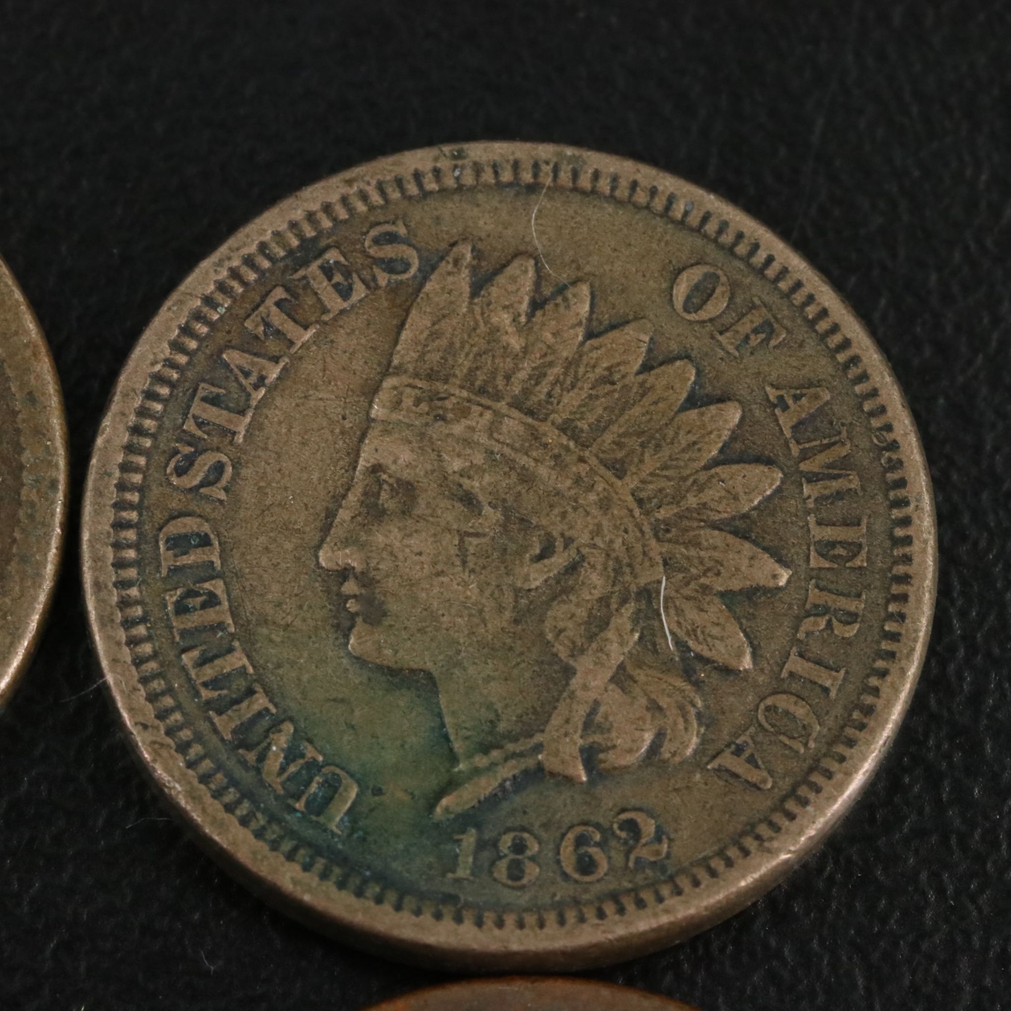 Seven Earlier Indian Head Cents, Including Copper-Nickel, 1860s