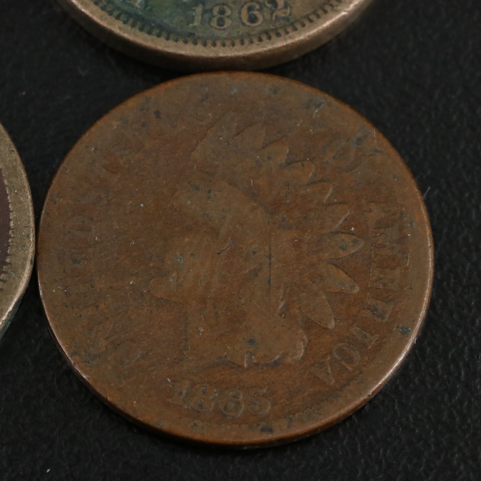 Seven Earlier Indian Head Cents, Including Copper-Nickel, 1860s