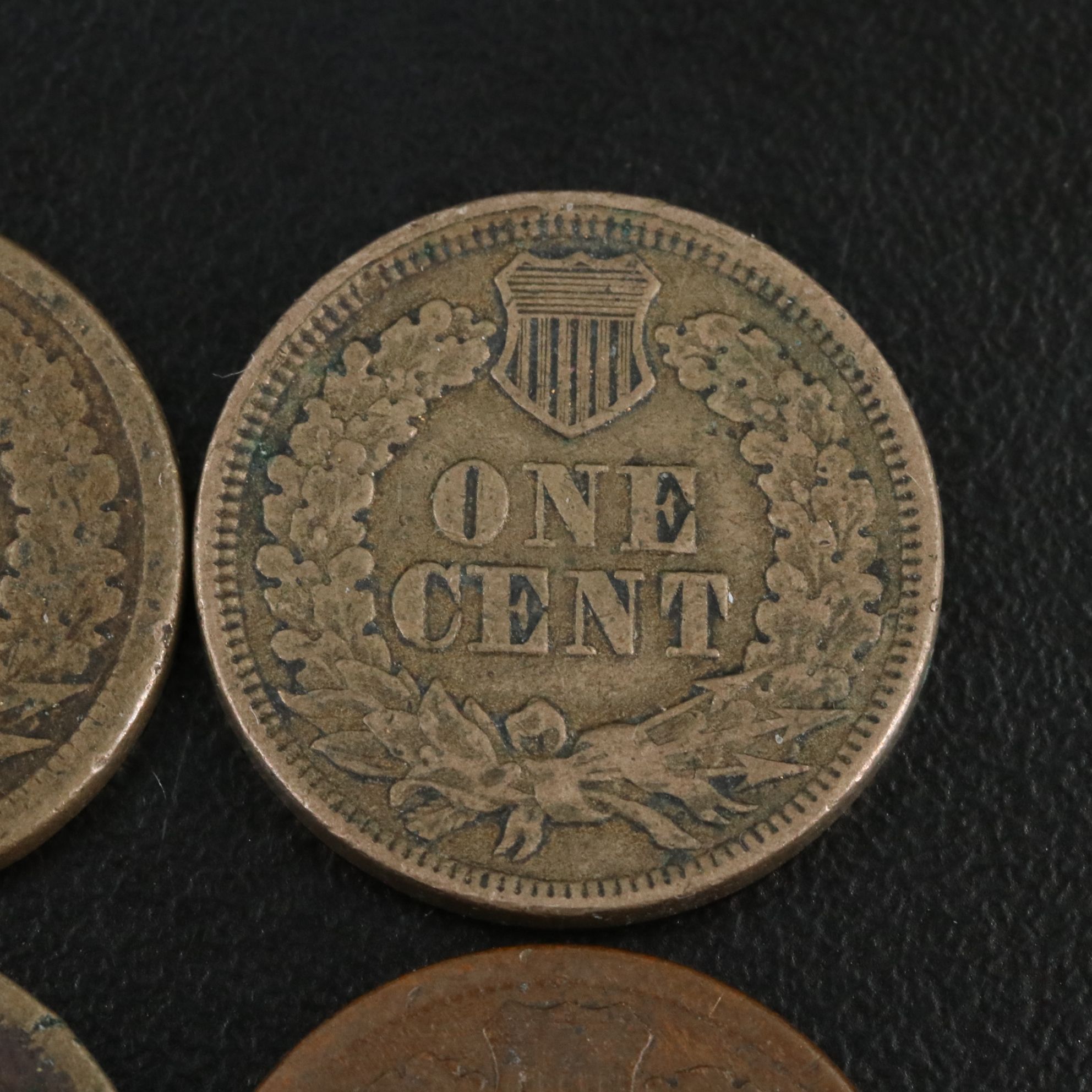 Seven Earlier Indian Head Cents, Including Copper-Nickel, 1860s