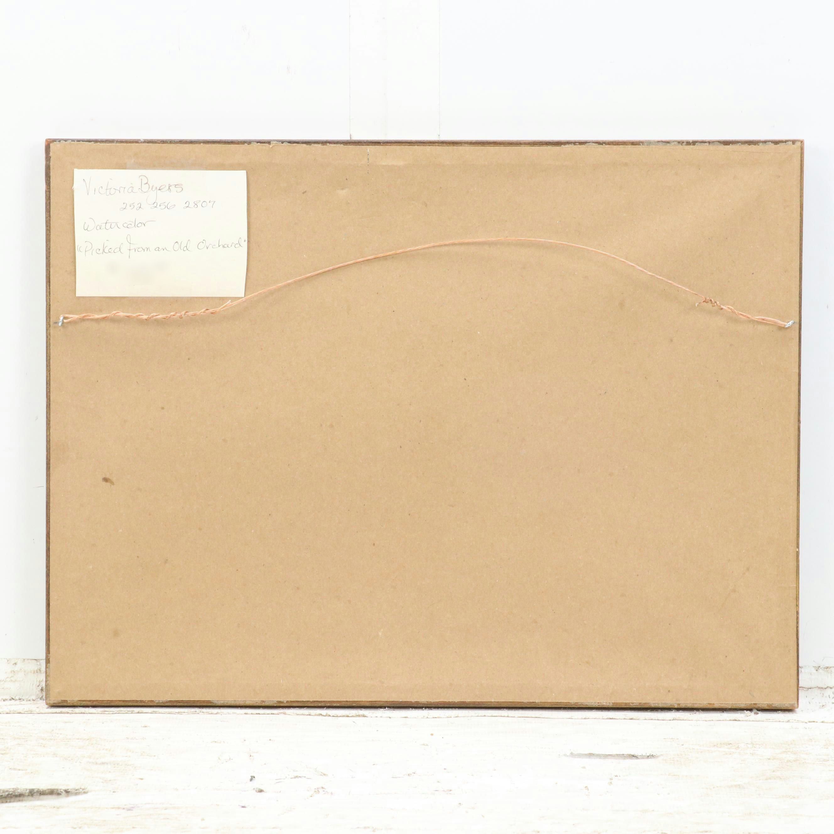 Victoria Byers Watercolor Painting of Apples "Picked From an Old Orchard"