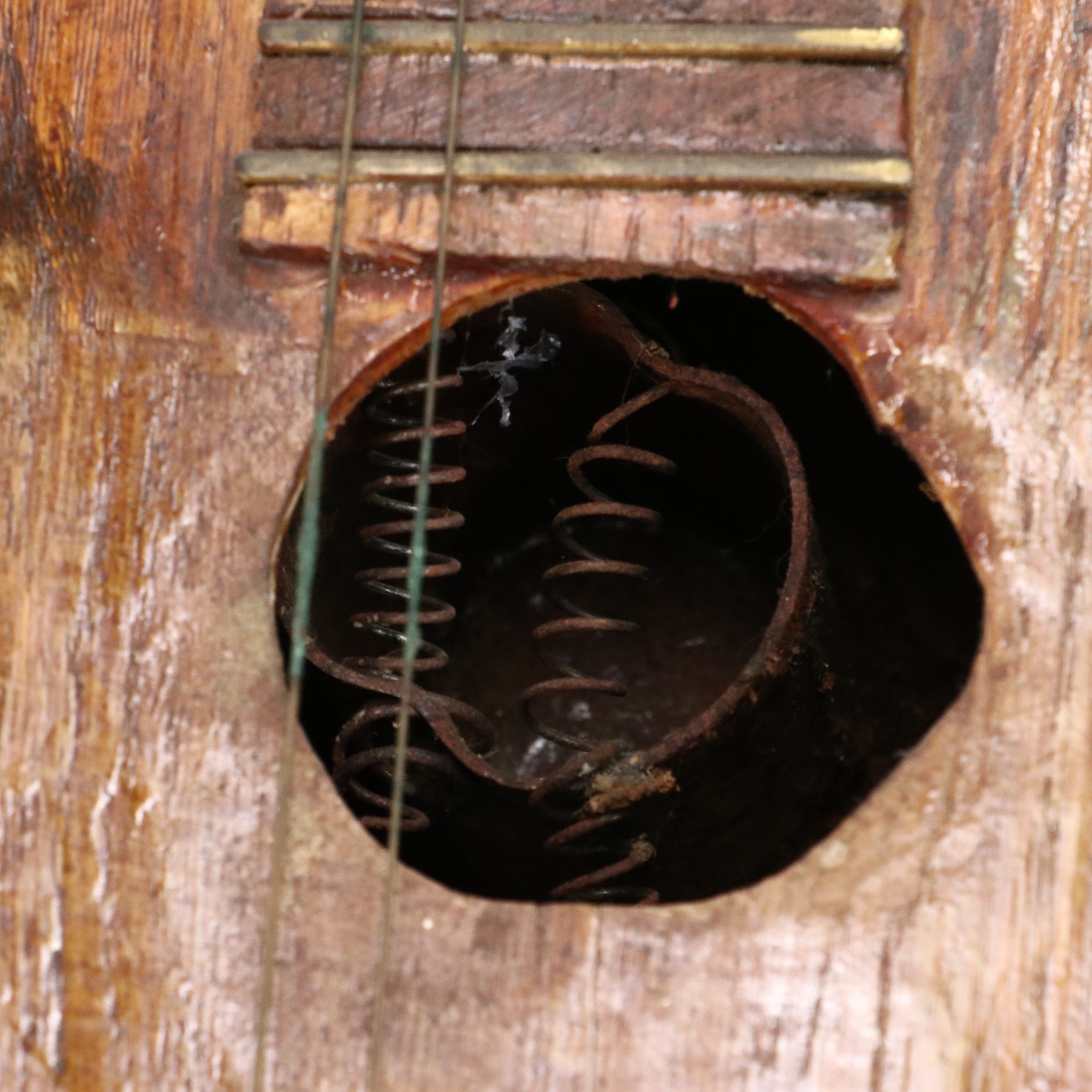 Original Ed Stilley Handmade Four-String Guitar, Late 20th Century