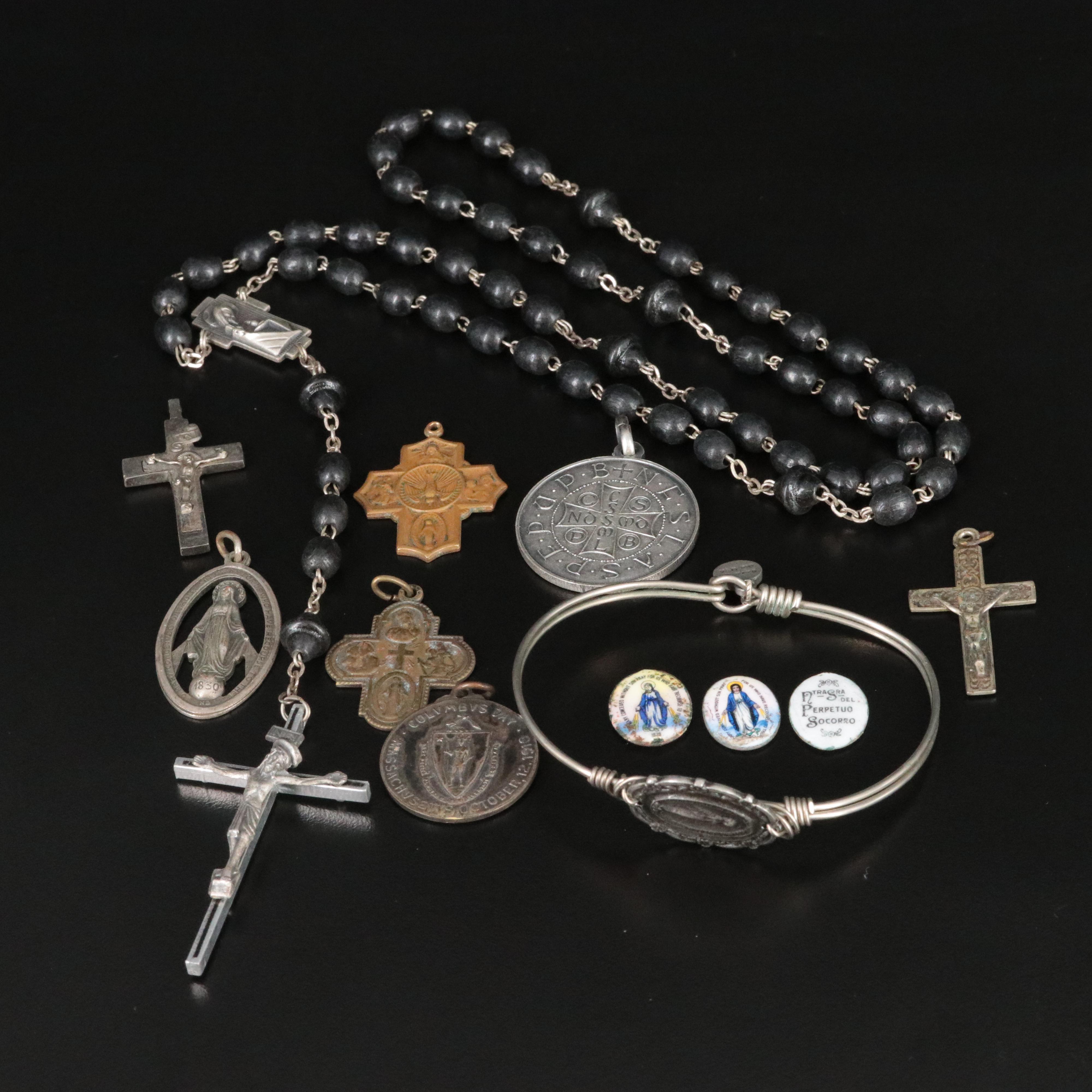 Religious Jewelry Collection with Wood and Enameling