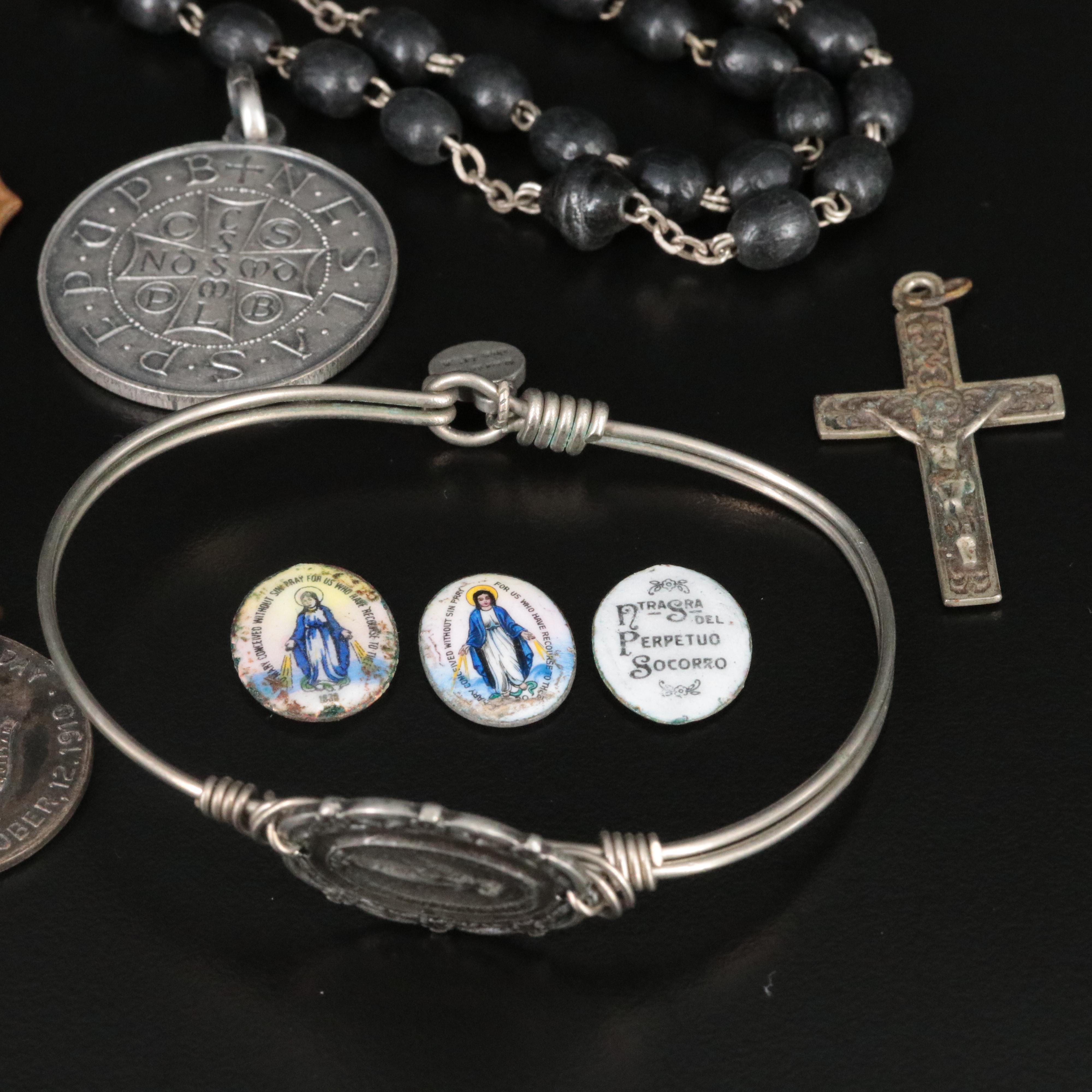 Religious Jewelry Collection with Wood and Enameling