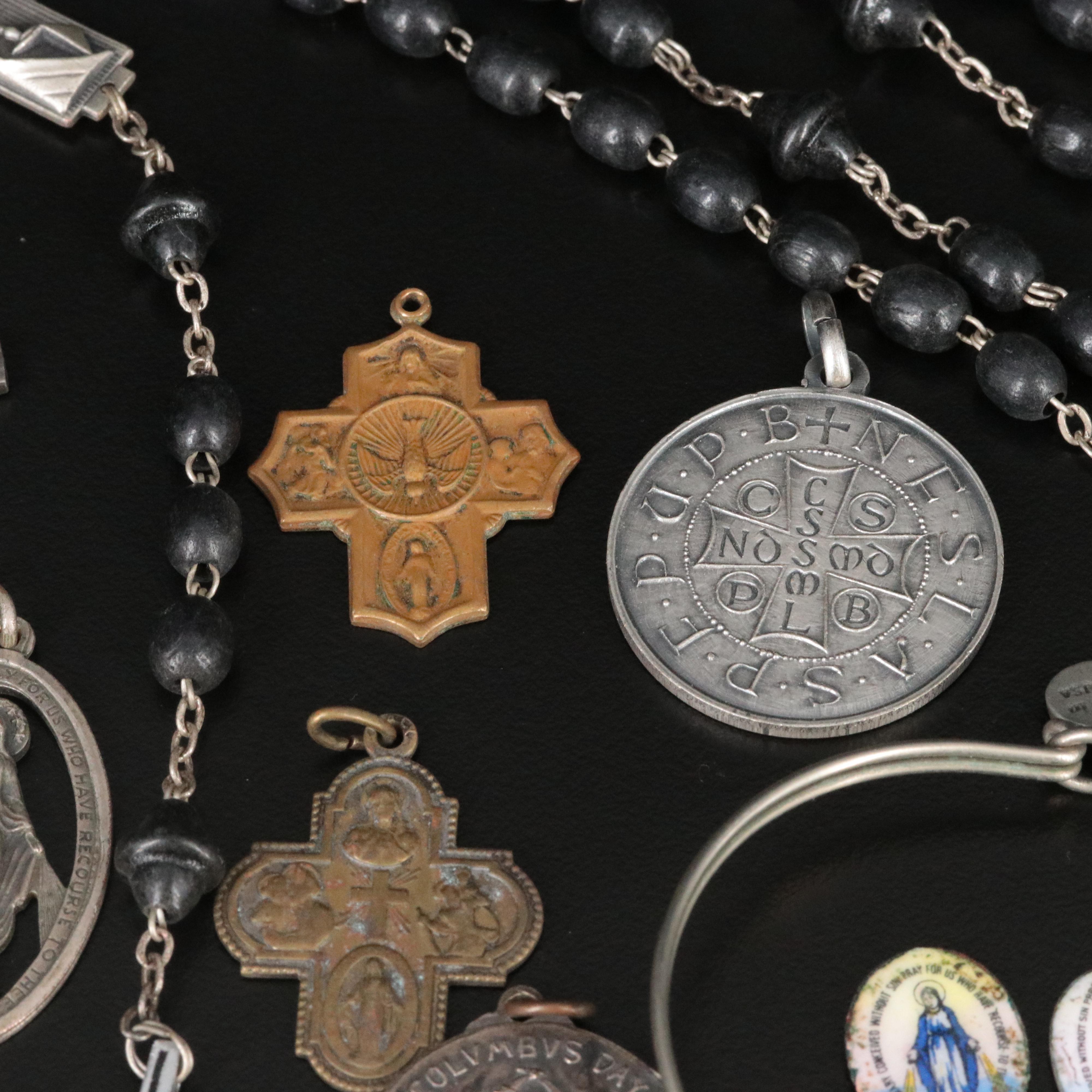 Religious Jewelry Collection with Wood and Enameling