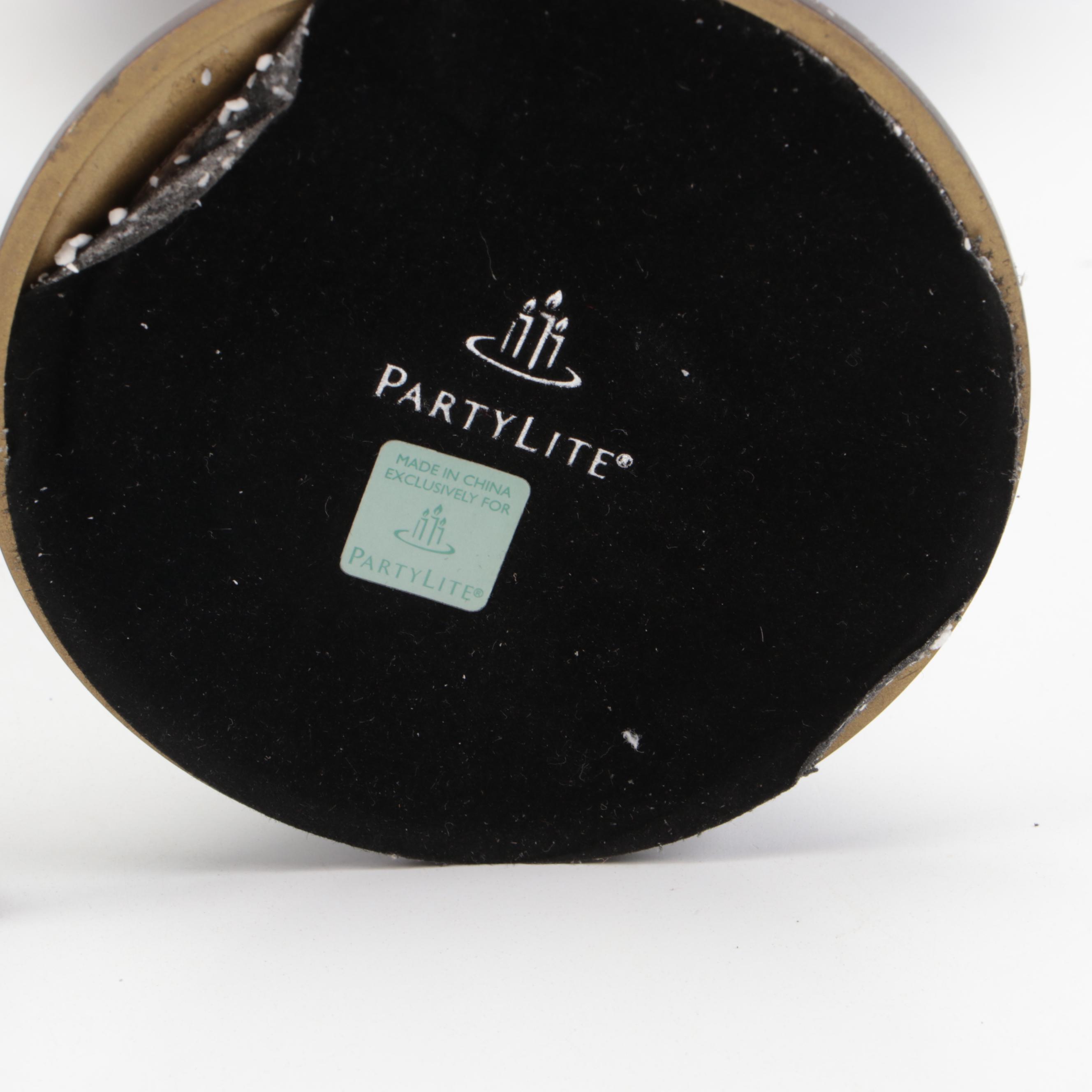 Art Nouveau Style Slag Glass Tea Light and Candle Votive Lamps