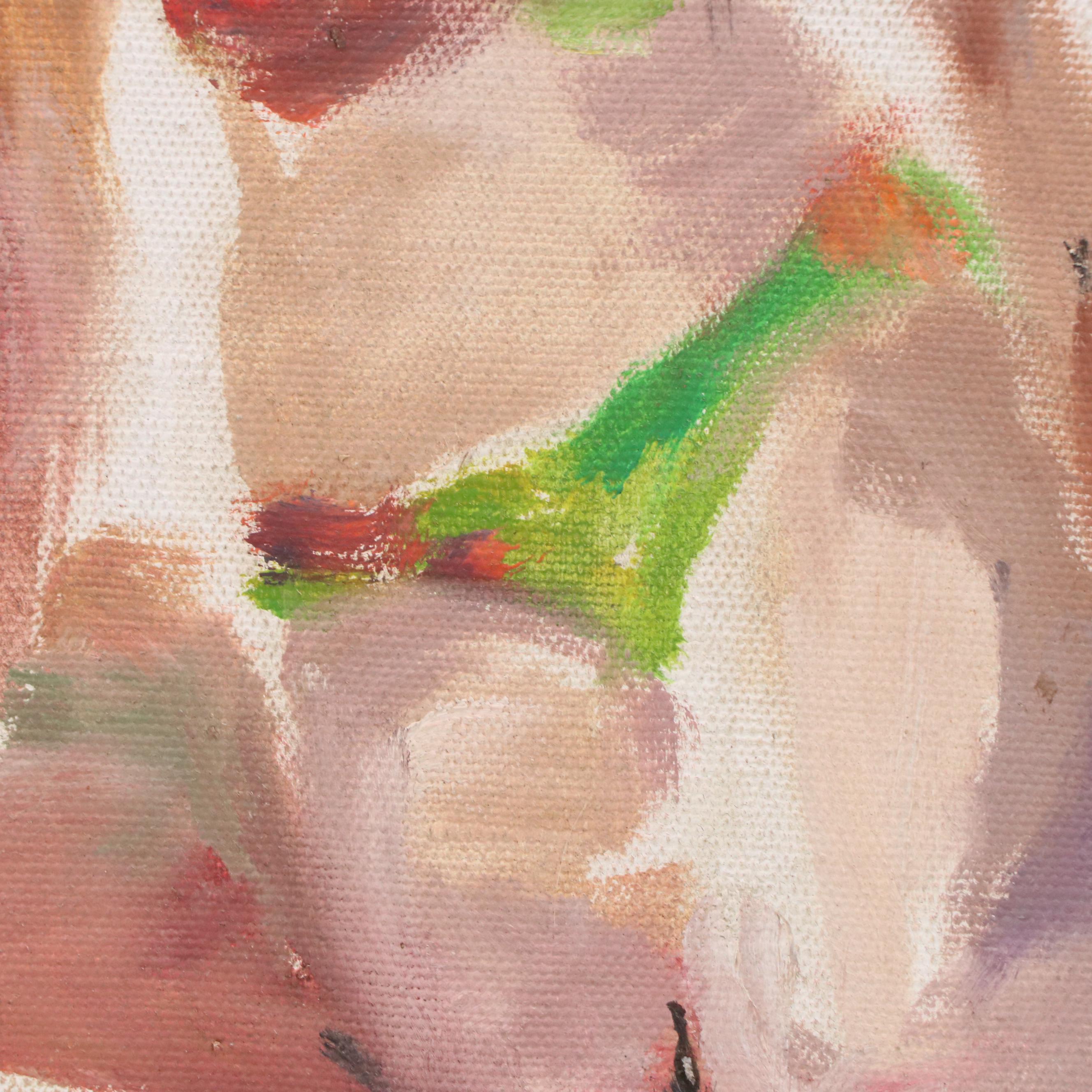 Preparatory or Unfinished Portrait Painting of Woman in a Garden