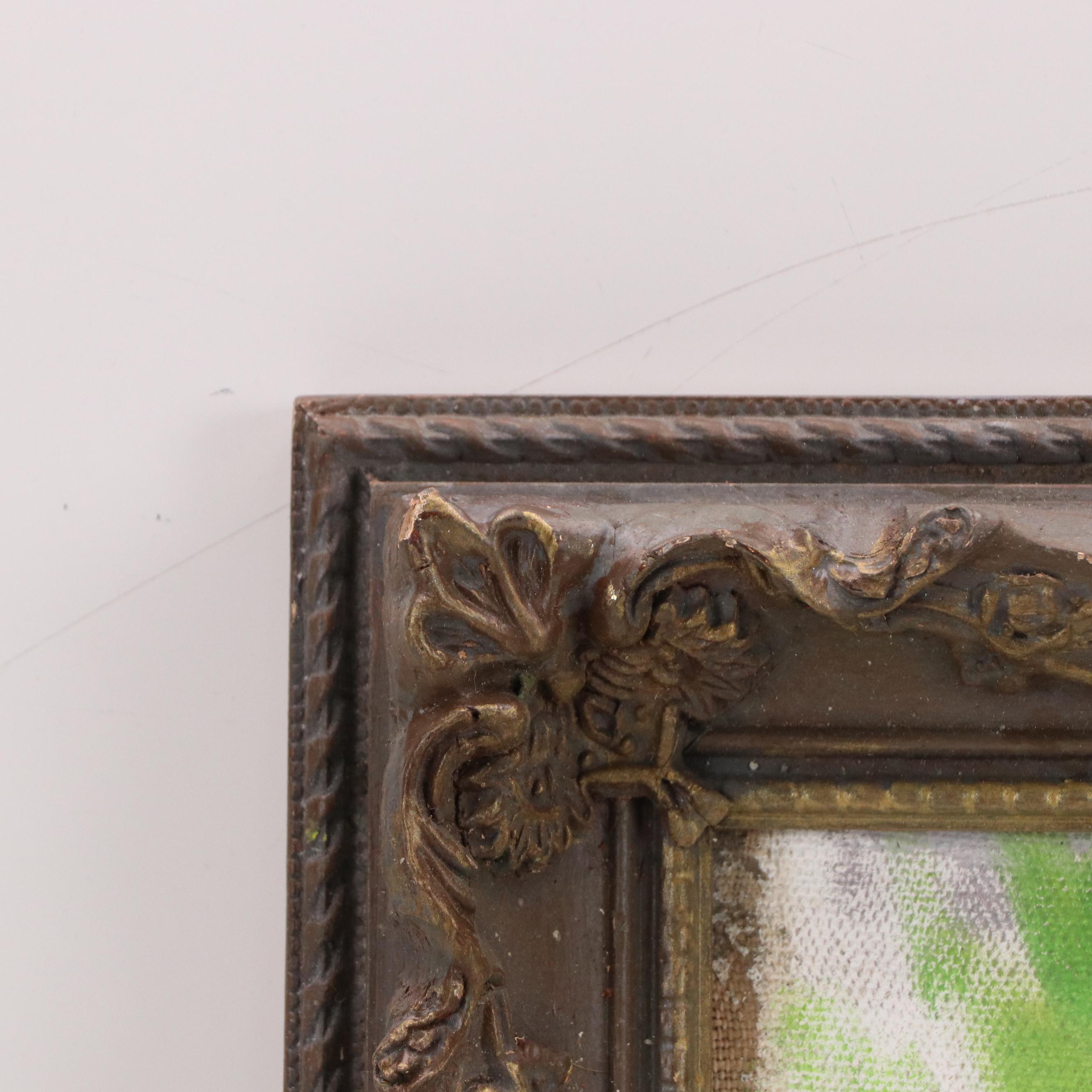 Preparatory or Unfinished Portrait Painting of Woman in a Garden