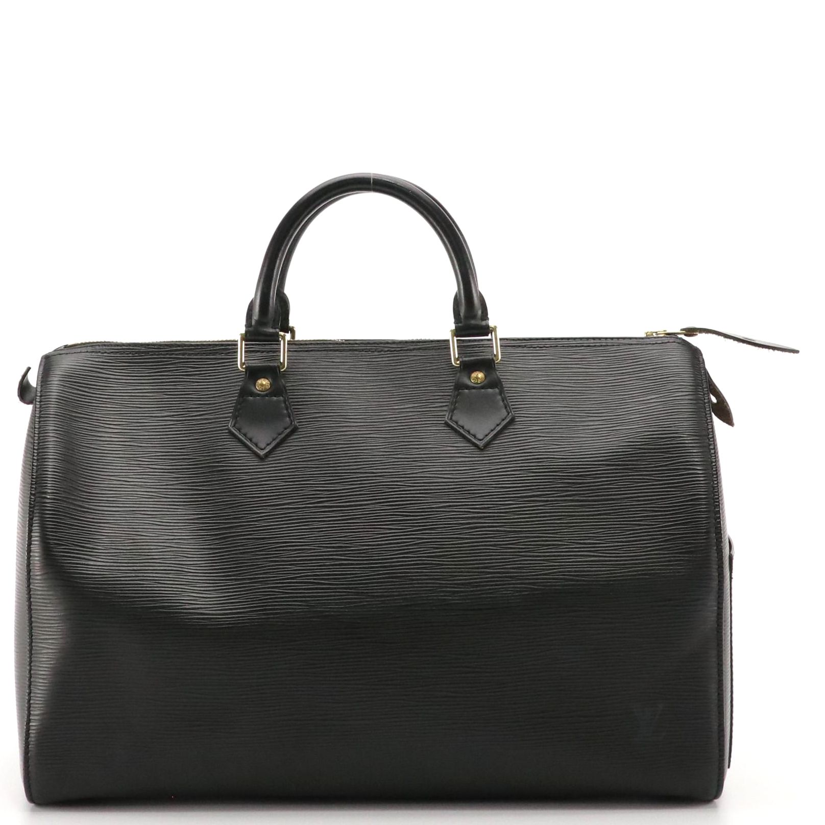 Louis Vuitton Speedy 35 in Black Epi and Smooth Leather