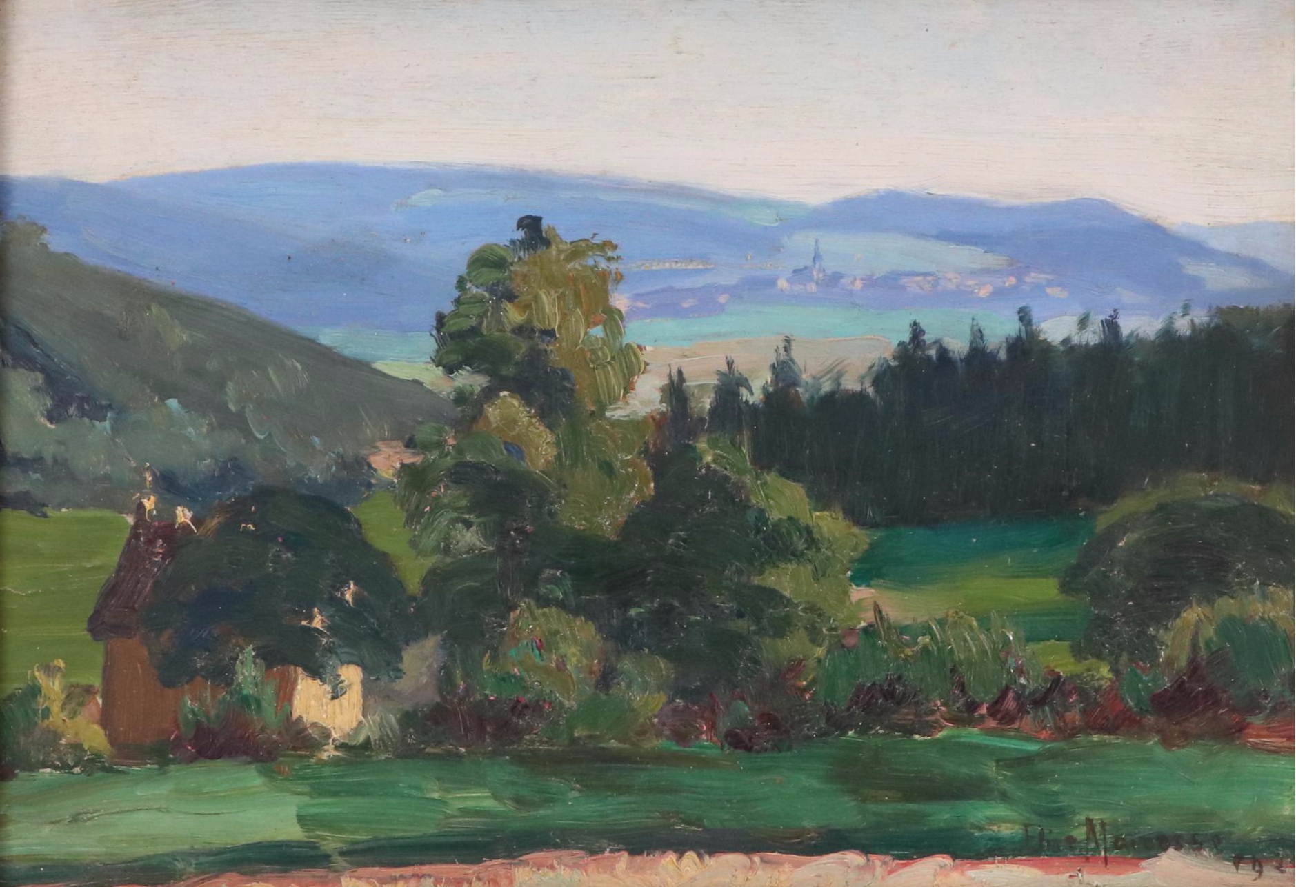 Elise Mairesse French Landscape Oil Painting, 1929