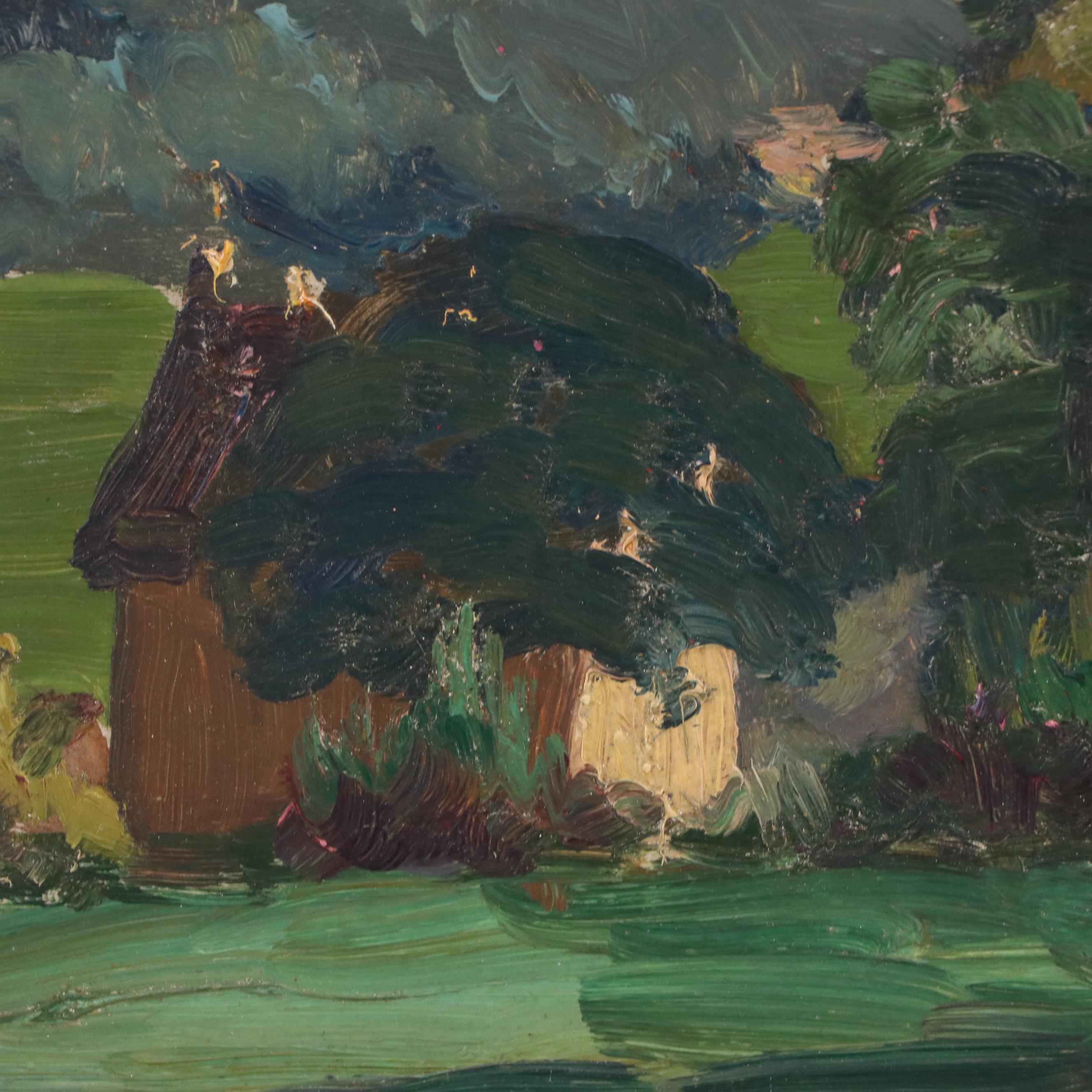 Elise Mairesse French Landscape Oil Painting, 1929