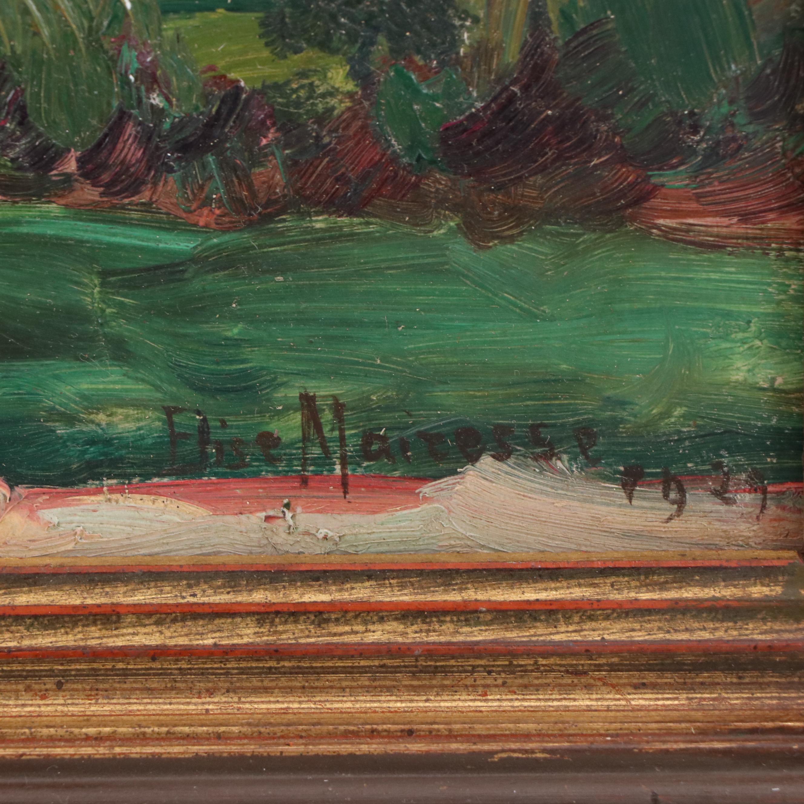 Elise Mairesse French Landscape Oil Painting, 1929