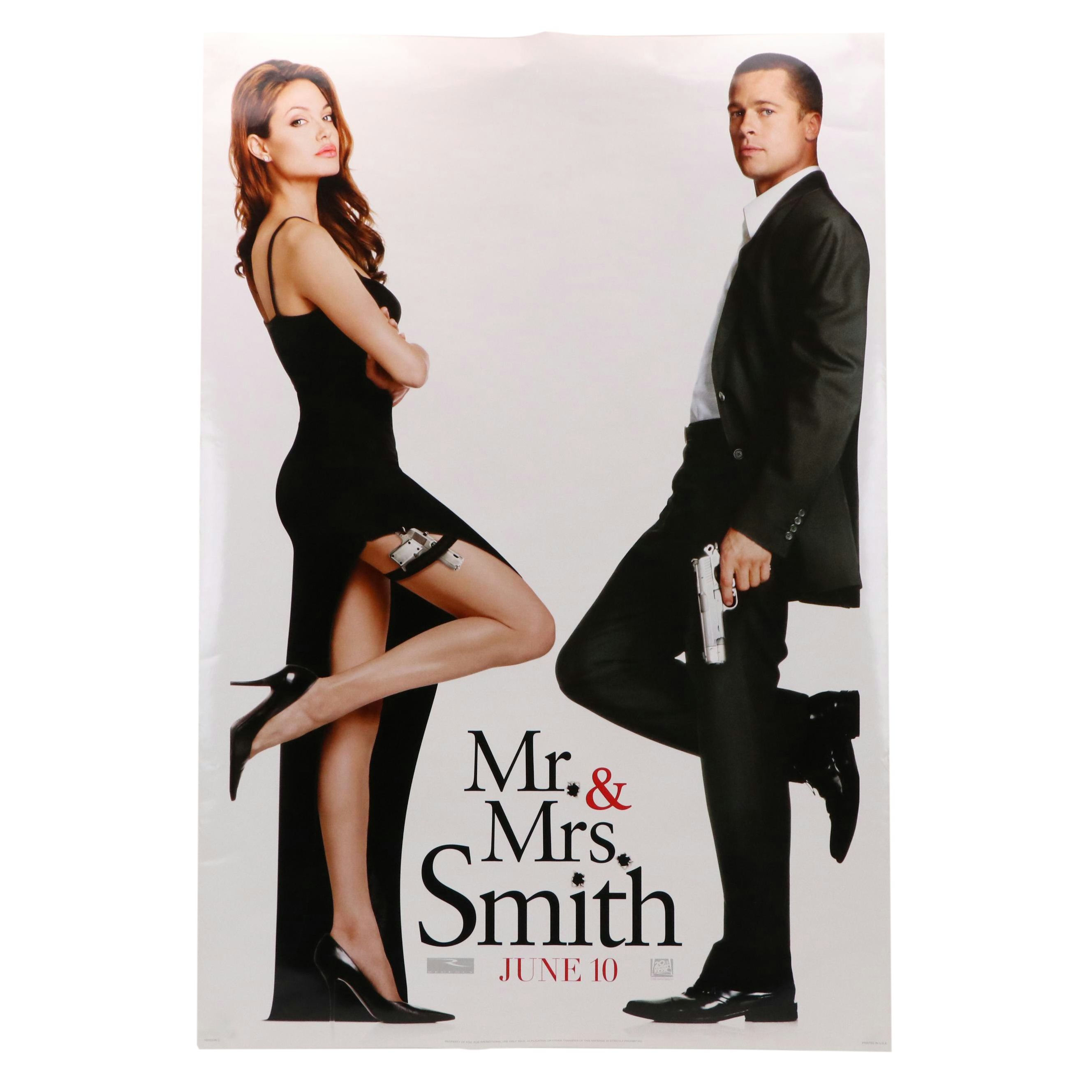 "Mr. & Mrs. Smith" Offset Lithograph Movie Poster, 2005