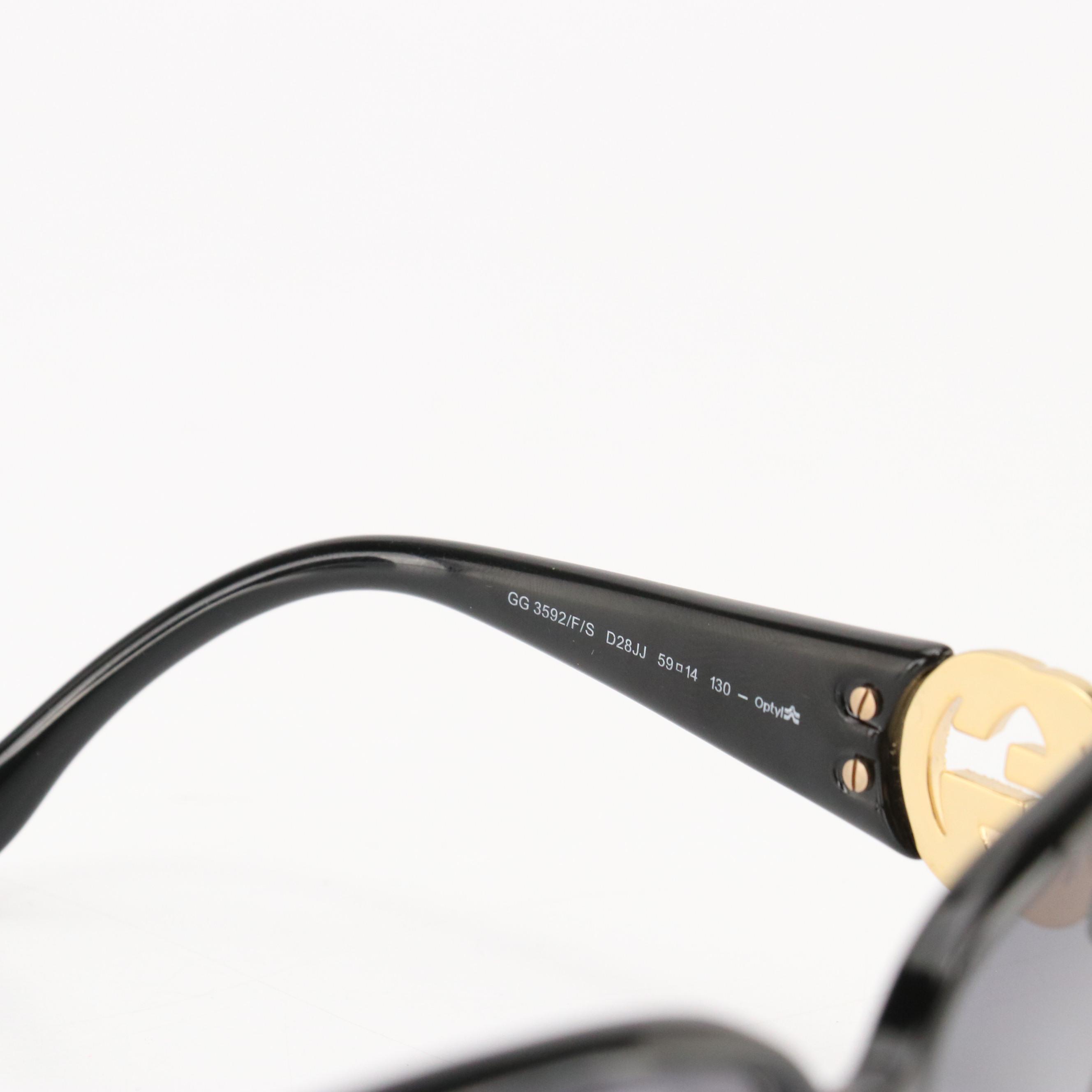 Gucci GG3592/F/S Oversized Butterfly GG Temple Prescription Sunglasses with Case