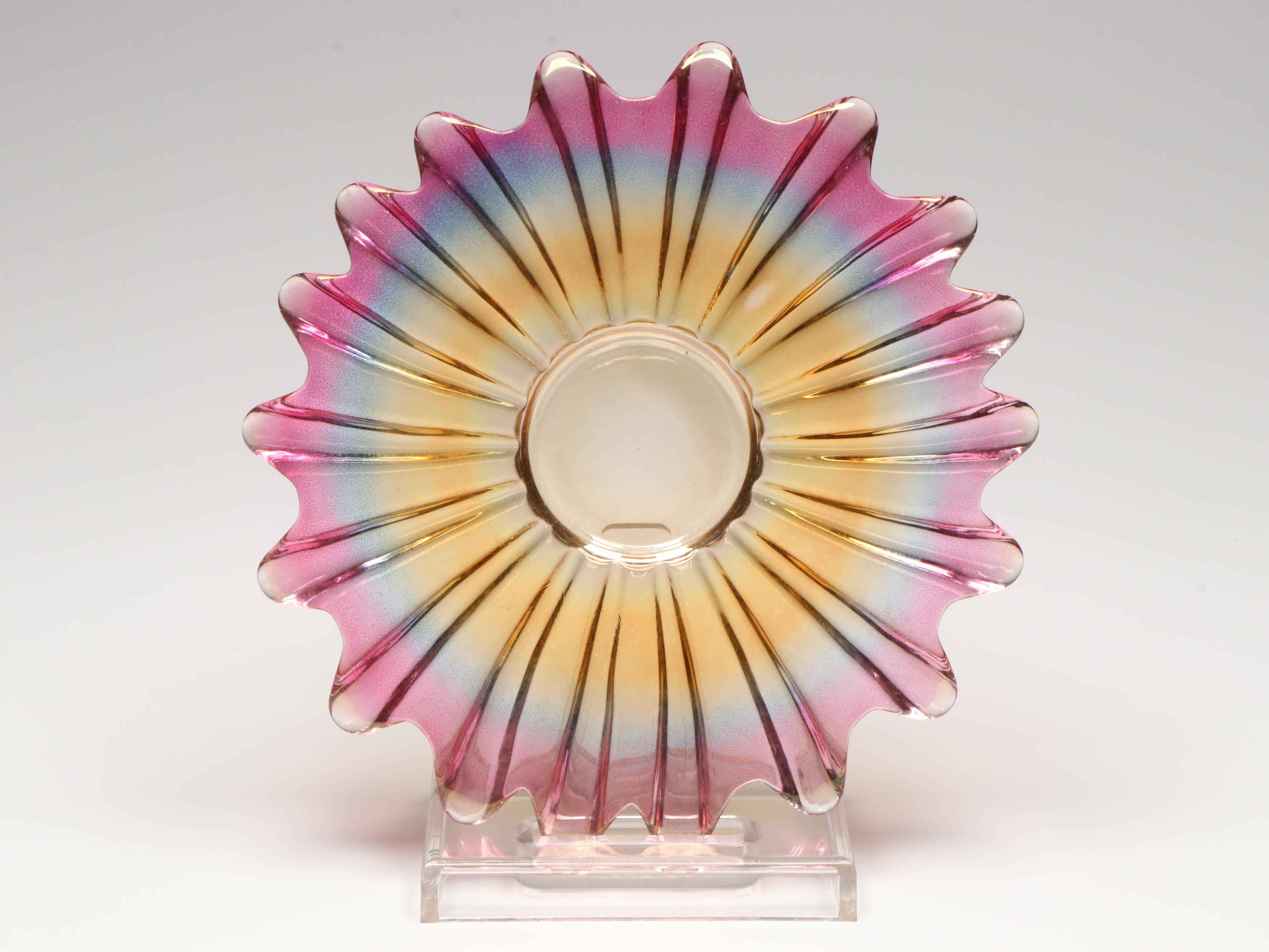 Federal Glass "Celestial Gem-Tone" Serving Plate and More Glass Table Décor