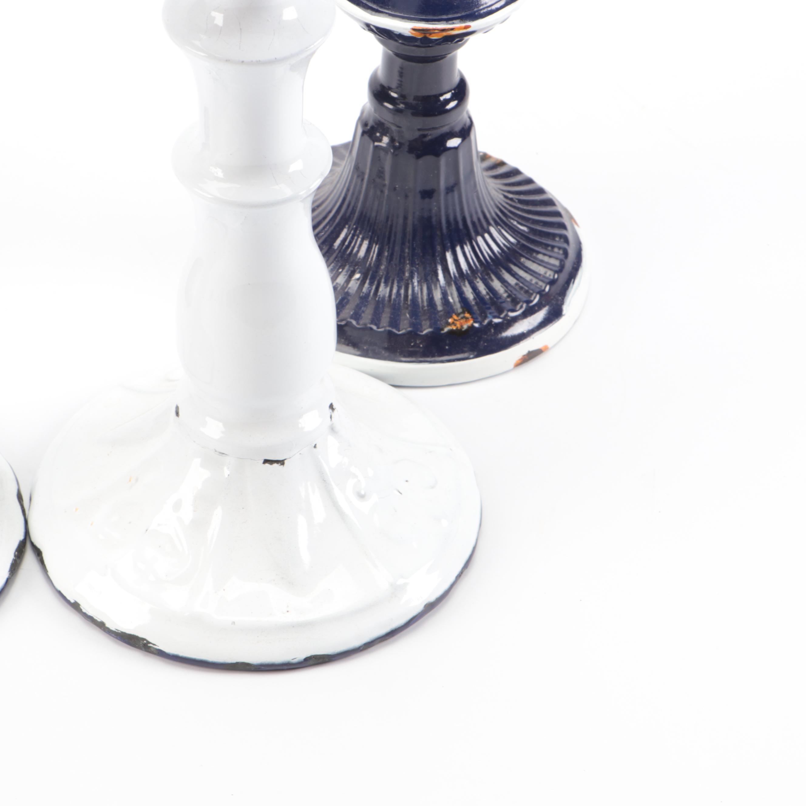 Enamel Metal Candle Holders