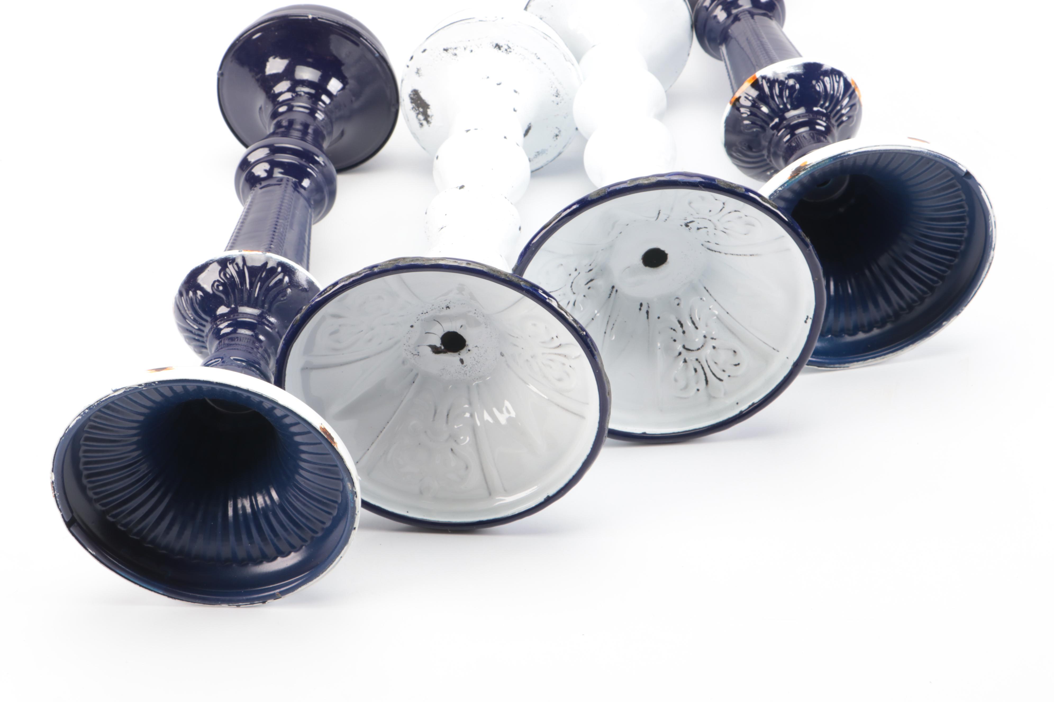Enamel Metal Candle Holders