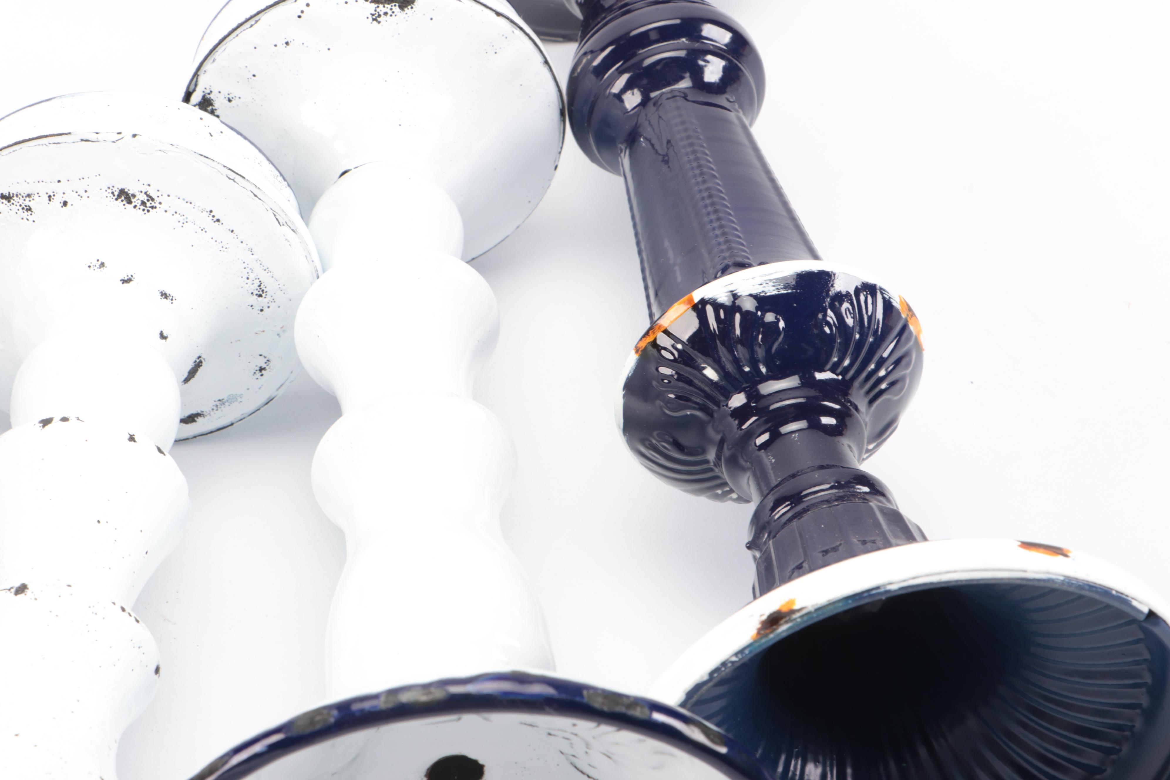 Enamel Metal Candle Holders