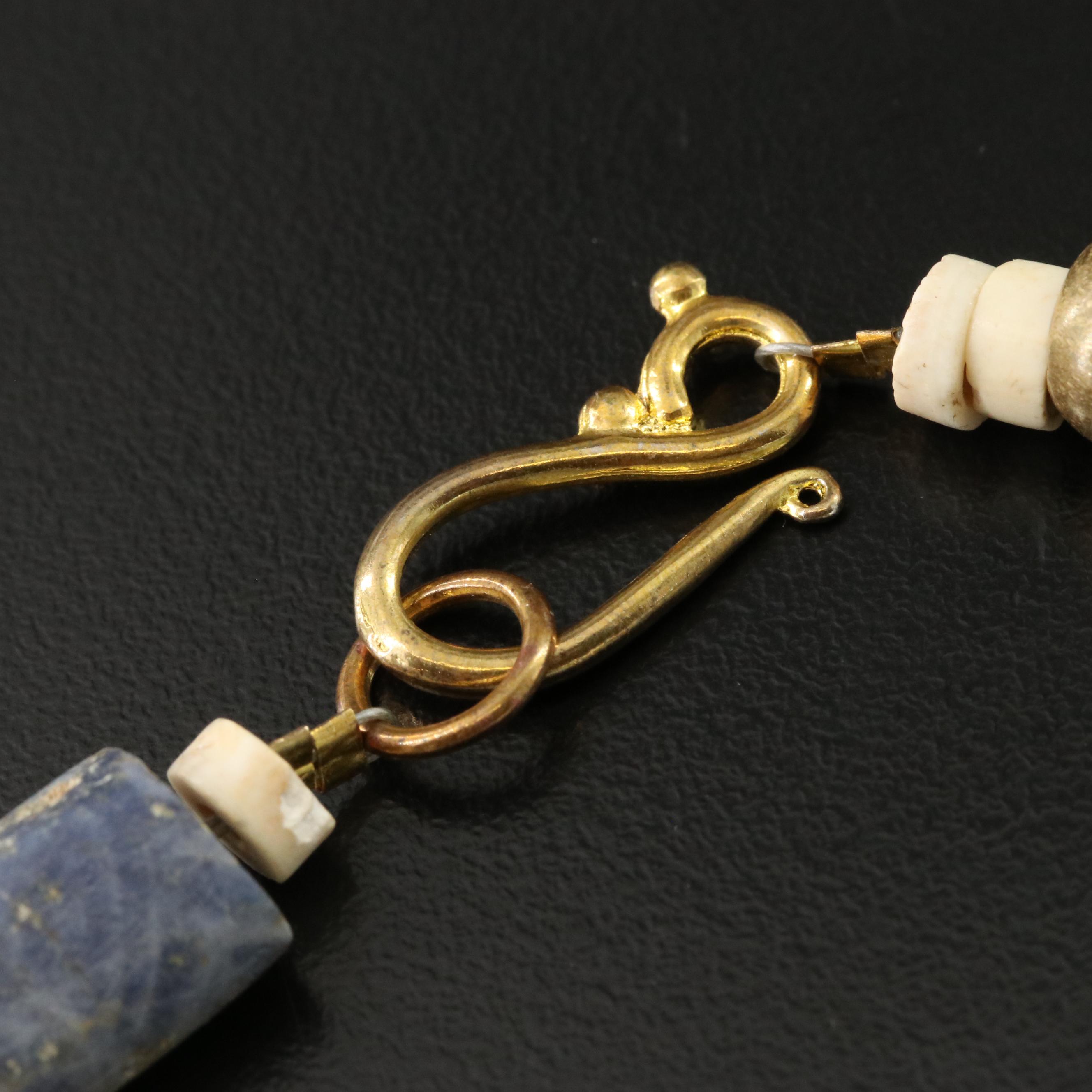 Art Glass, Sodalite and Rock Crystal Bead Necklace