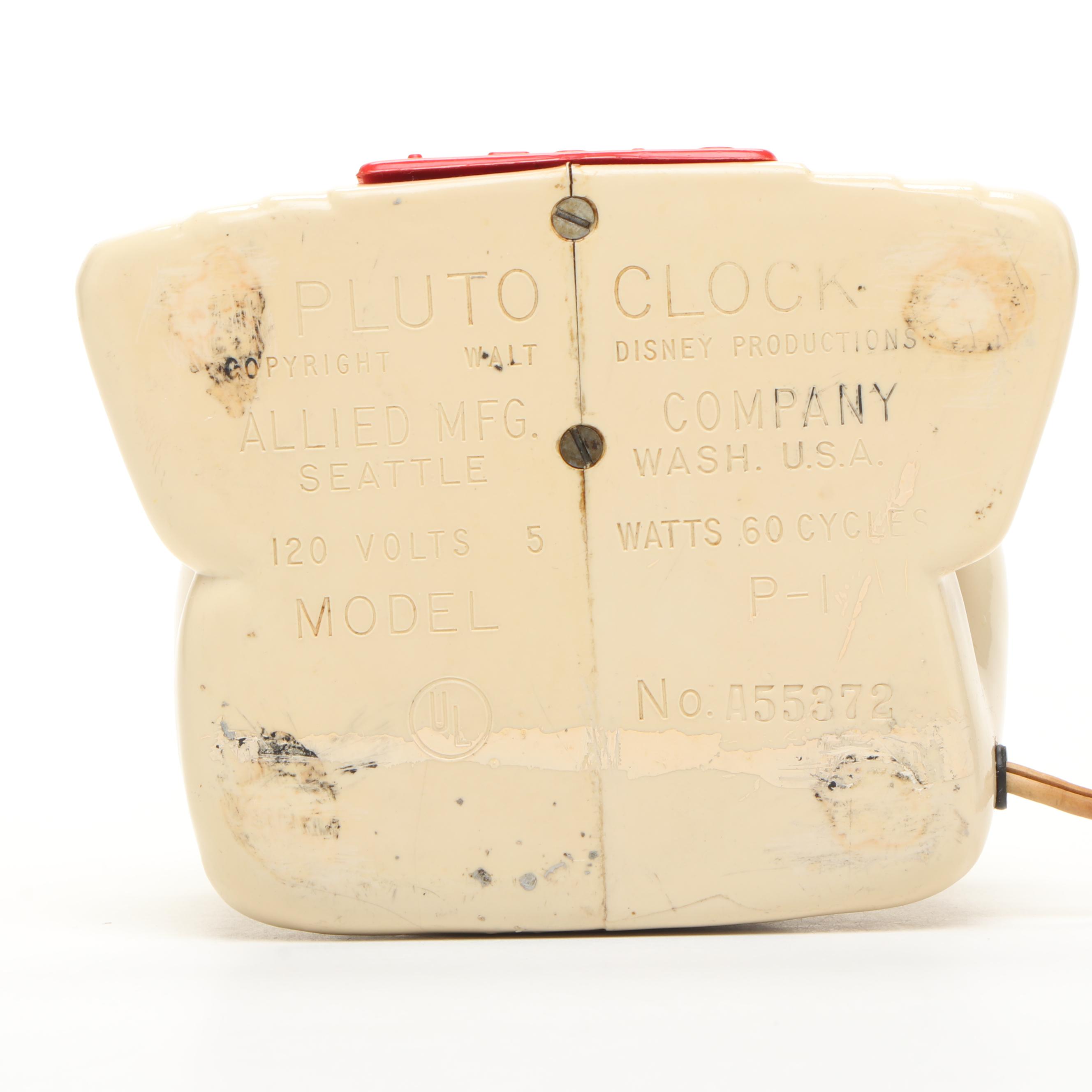 Allied Mfg. Company Plastic Pluto Electric Clock, Mid-20th Century