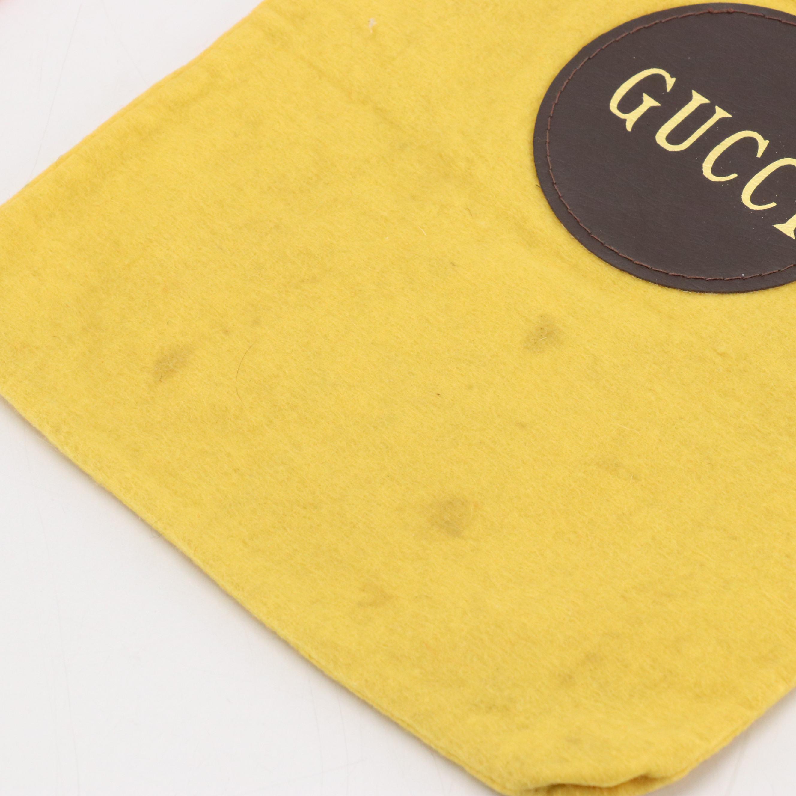 Vintage Gucci Vertical Shopper Totes/Shoe Bags in Orange & Yellow Wool Blend