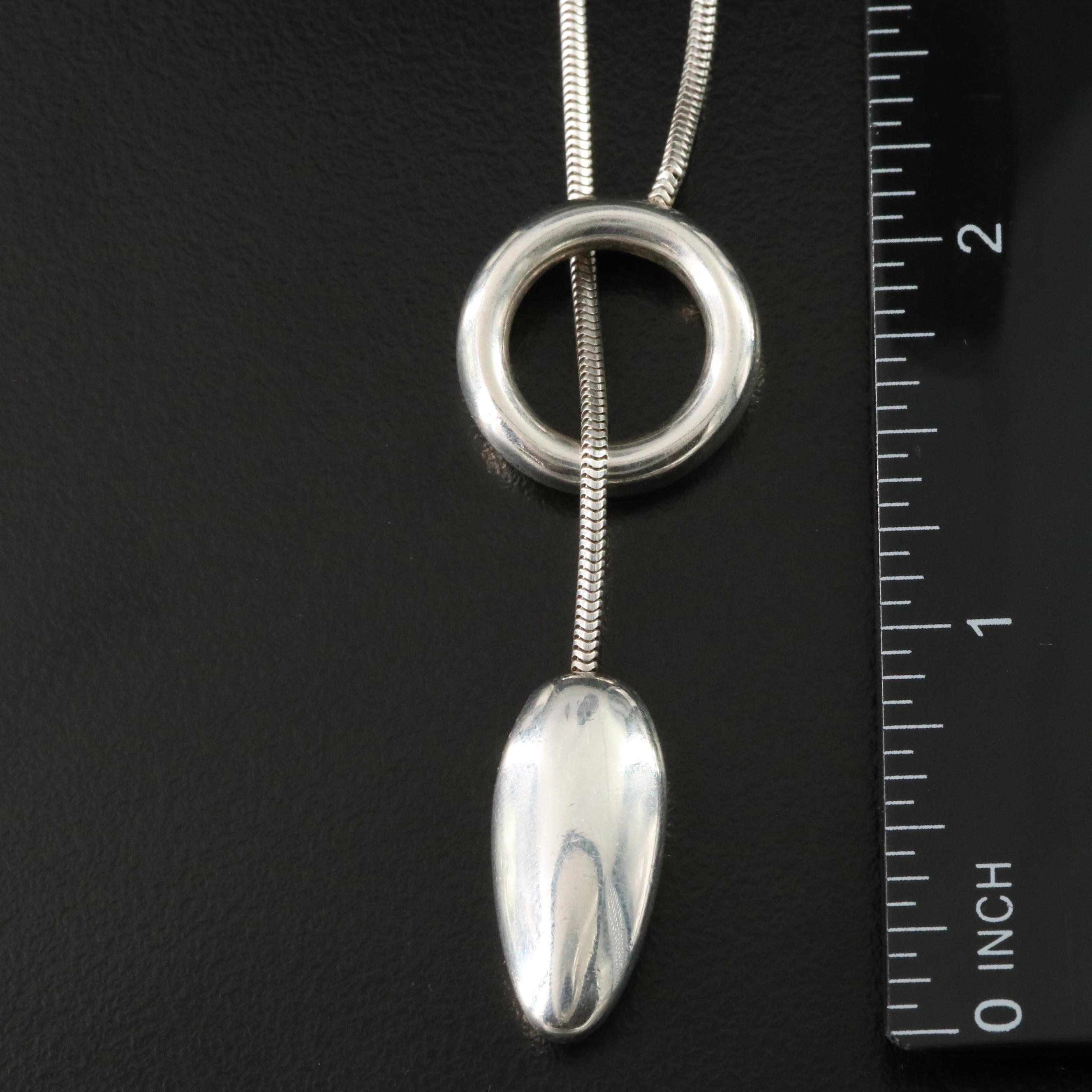 Sterling Pendulum Lariat Necklace