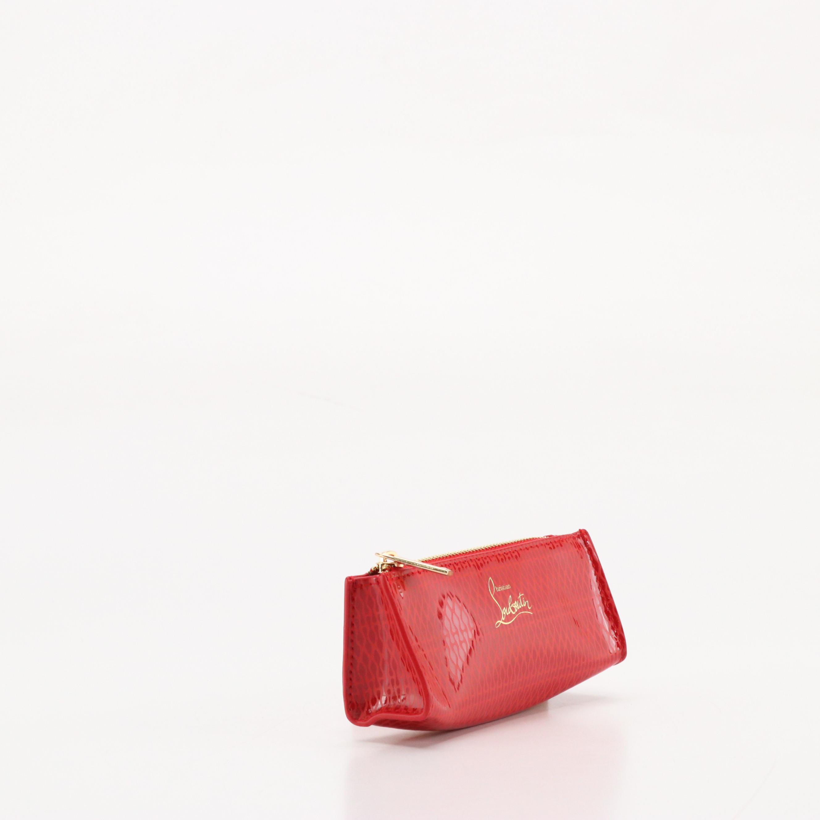 Christian Louboutin Beauty Promotional Lipstick Zip Pouch in Red Faux Leather
