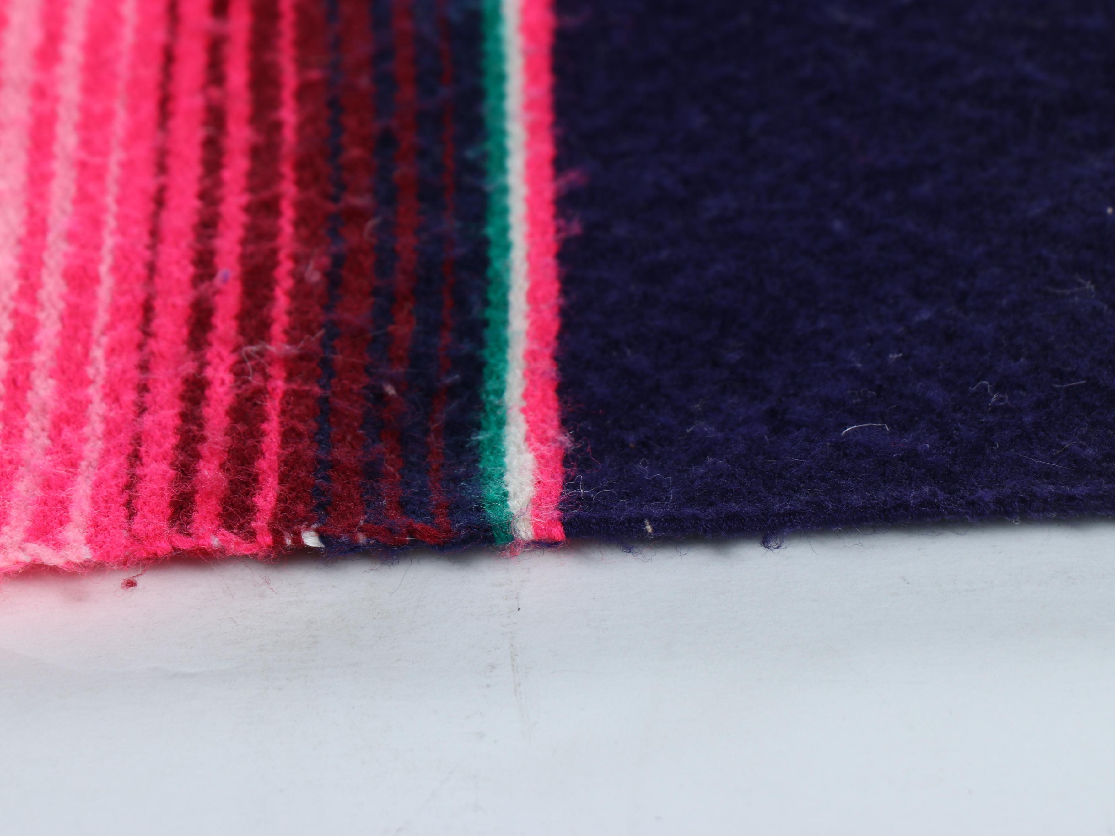 Mexican Saltillo Serape with Hand-Crocheted Granny Square Afghan