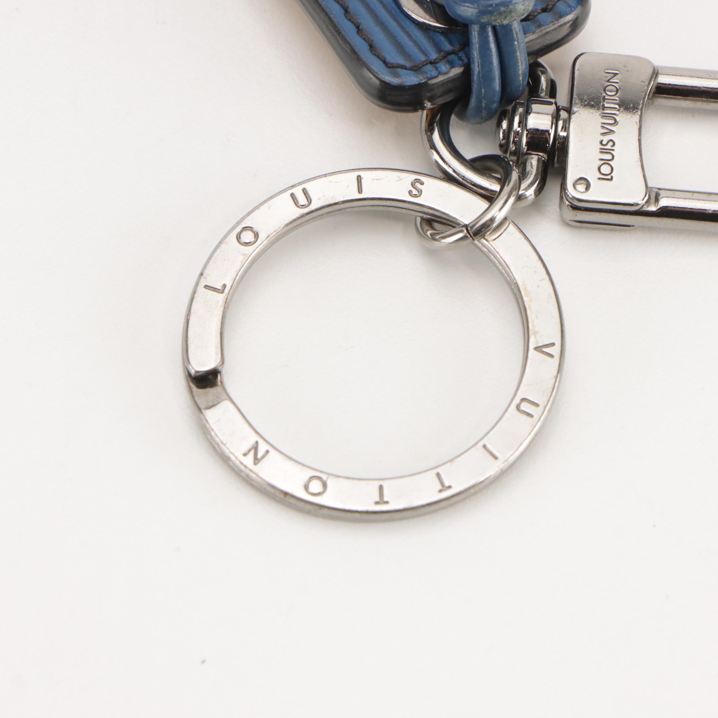 Louis Vuitton Key Ring/Bag Charm in Blue/Yellow Epi Leather