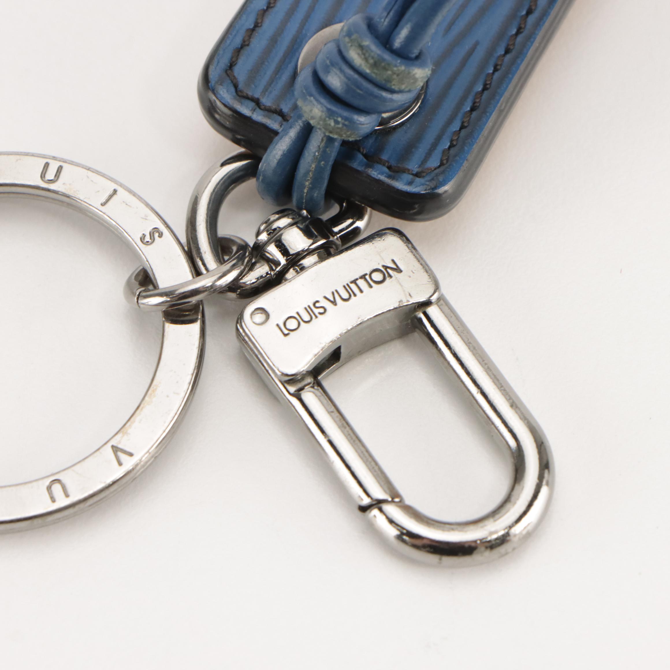 Louis Vuitton Key Ring/Bag Charm in Blue/Yellow Epi Leather