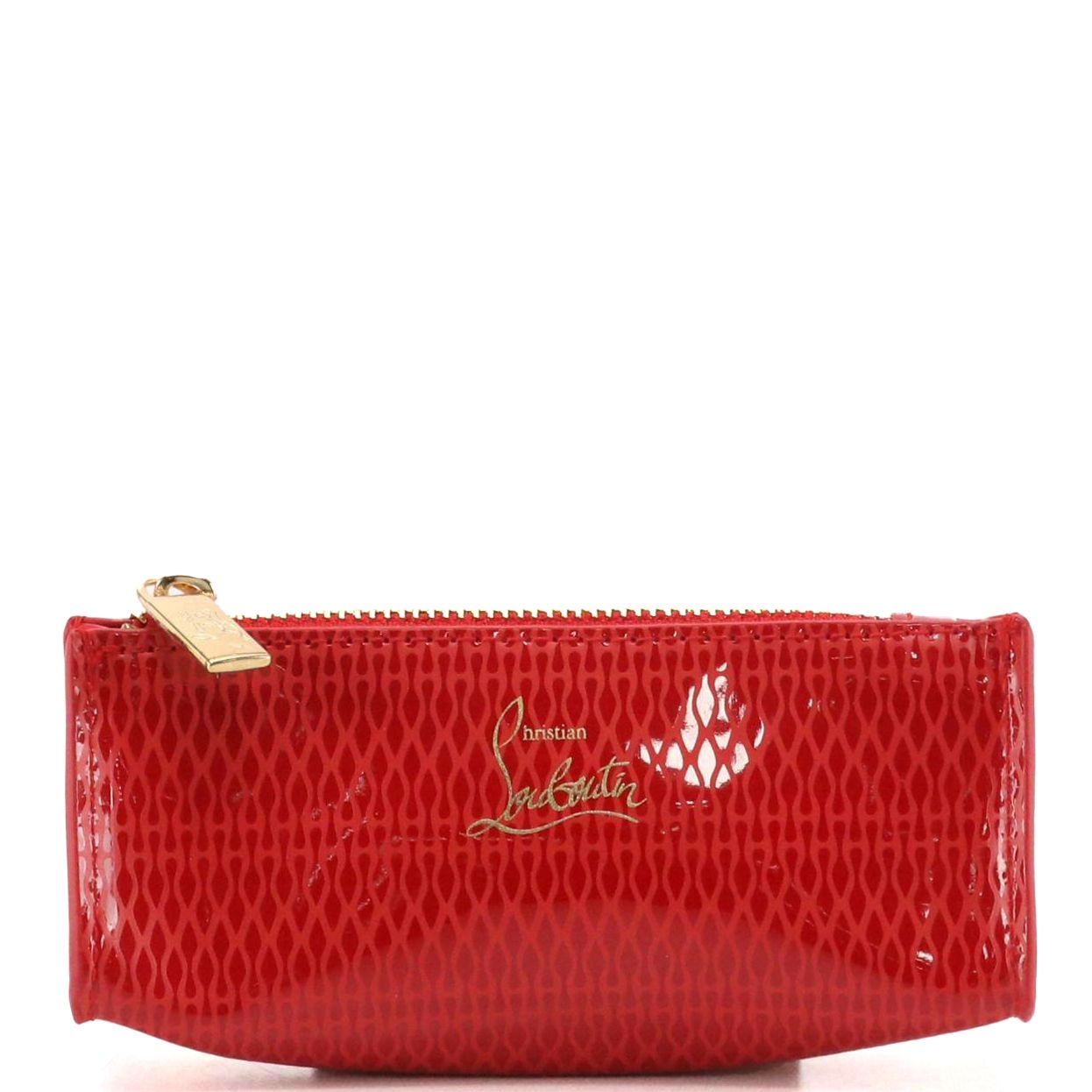 Christian Louboutin Beauty Promotional Lipstick Zip Pouch in Red Faux Leather