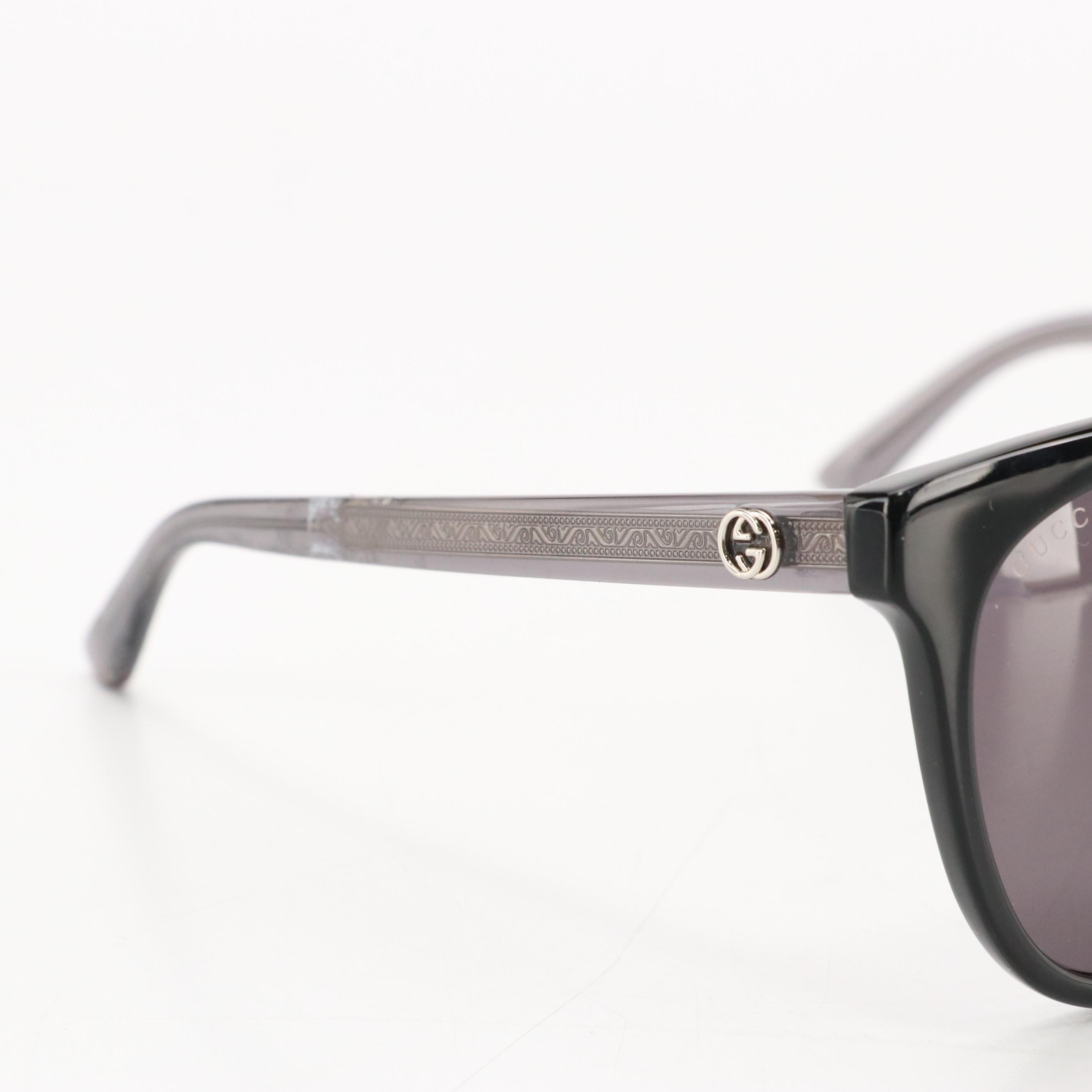 Gucci GG0081SK Black Round Cat Eye Framed Sunglasses