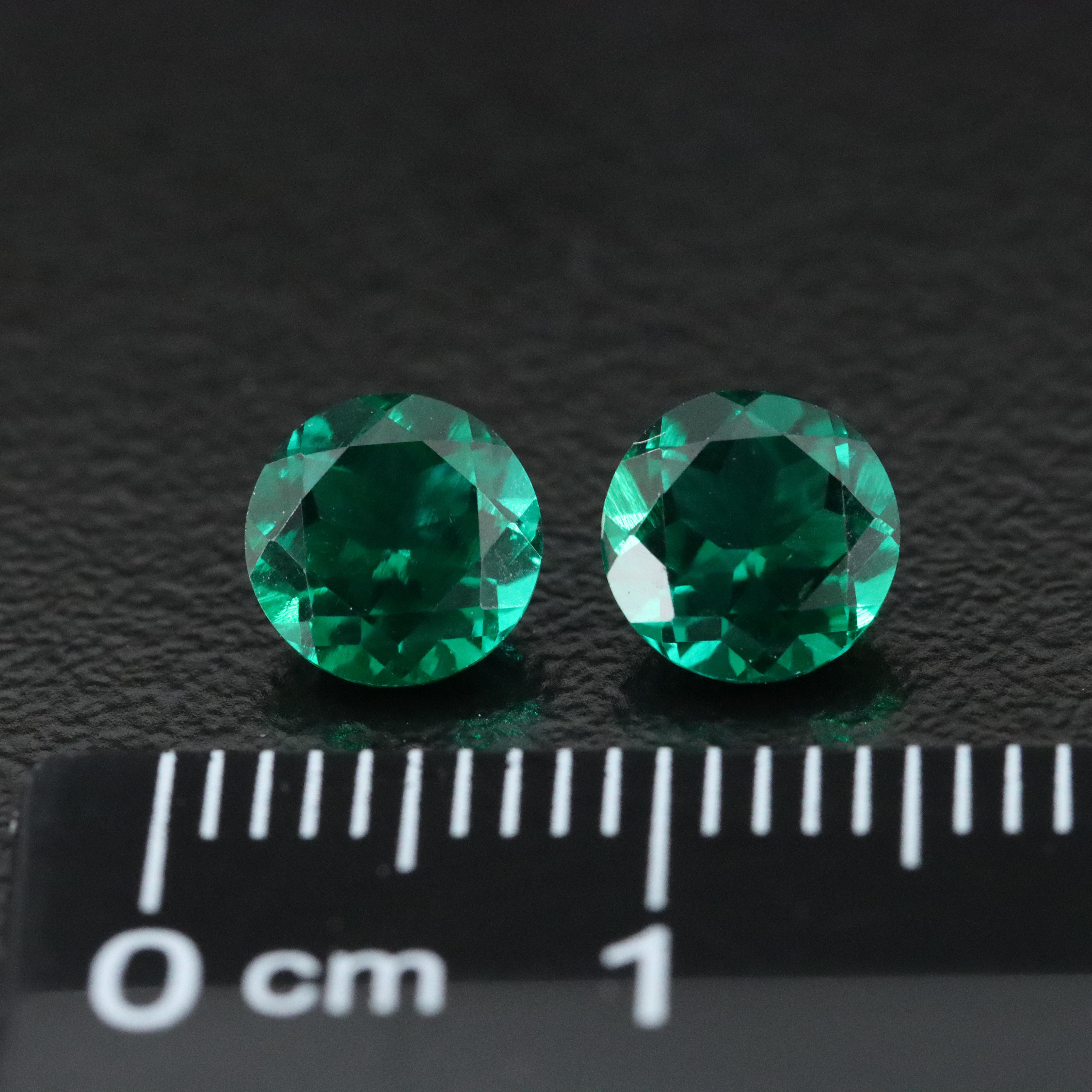 Loose 1.51 CTW Matched Pair of Lab Grown Emeralds