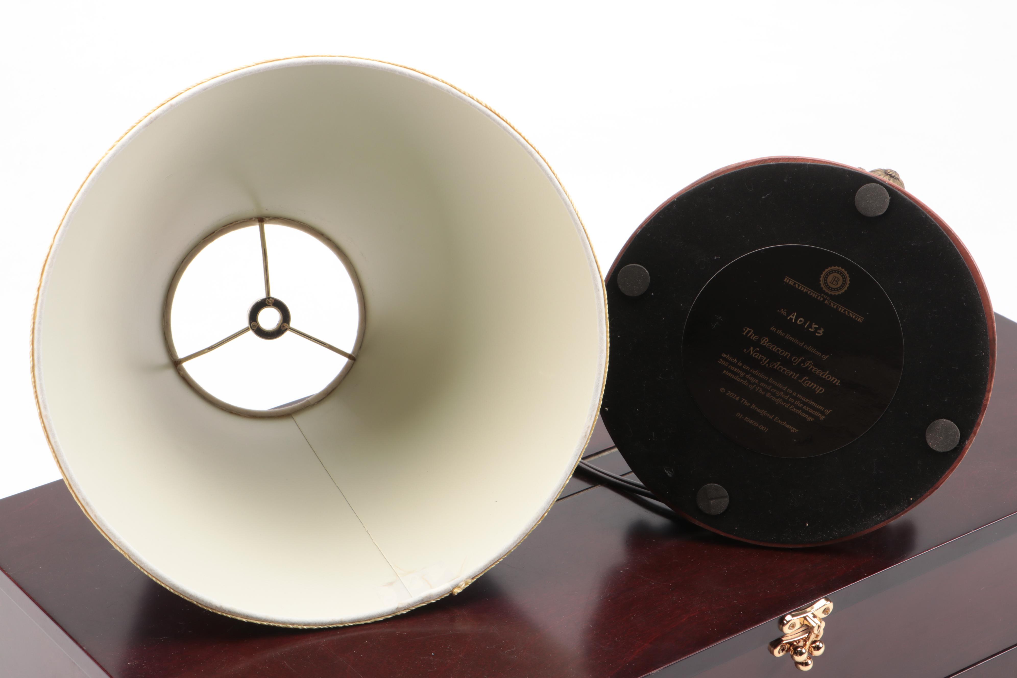 "The Beacon of Freedom" Navy Table Lamp and Wooden Flag Presentation Box