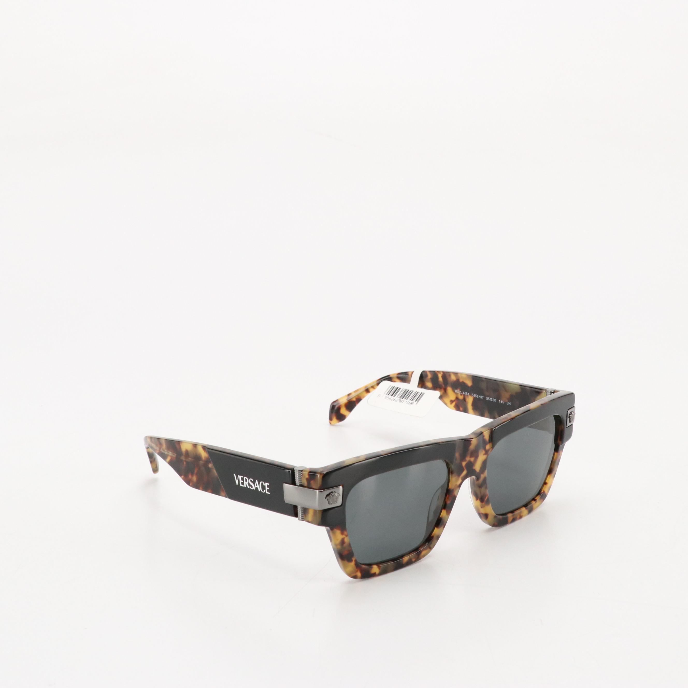 Versace Mod.4464 5456/87 Black & Brown Havana Rectangular Sunglasses, With Tag