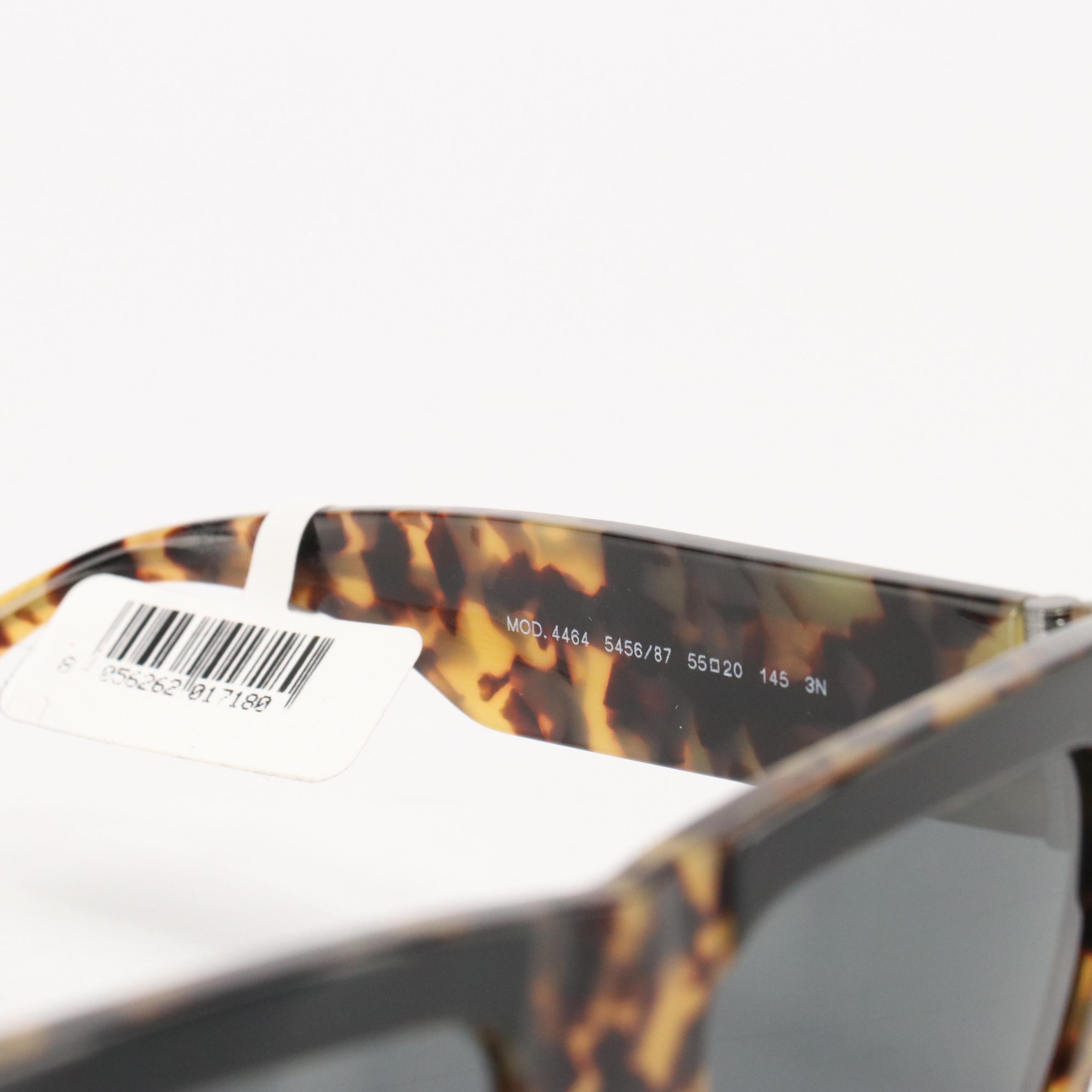 Versace Mod.4464 5456/87 Black & Brown Havana Rectangular Sunglasses, With Tag