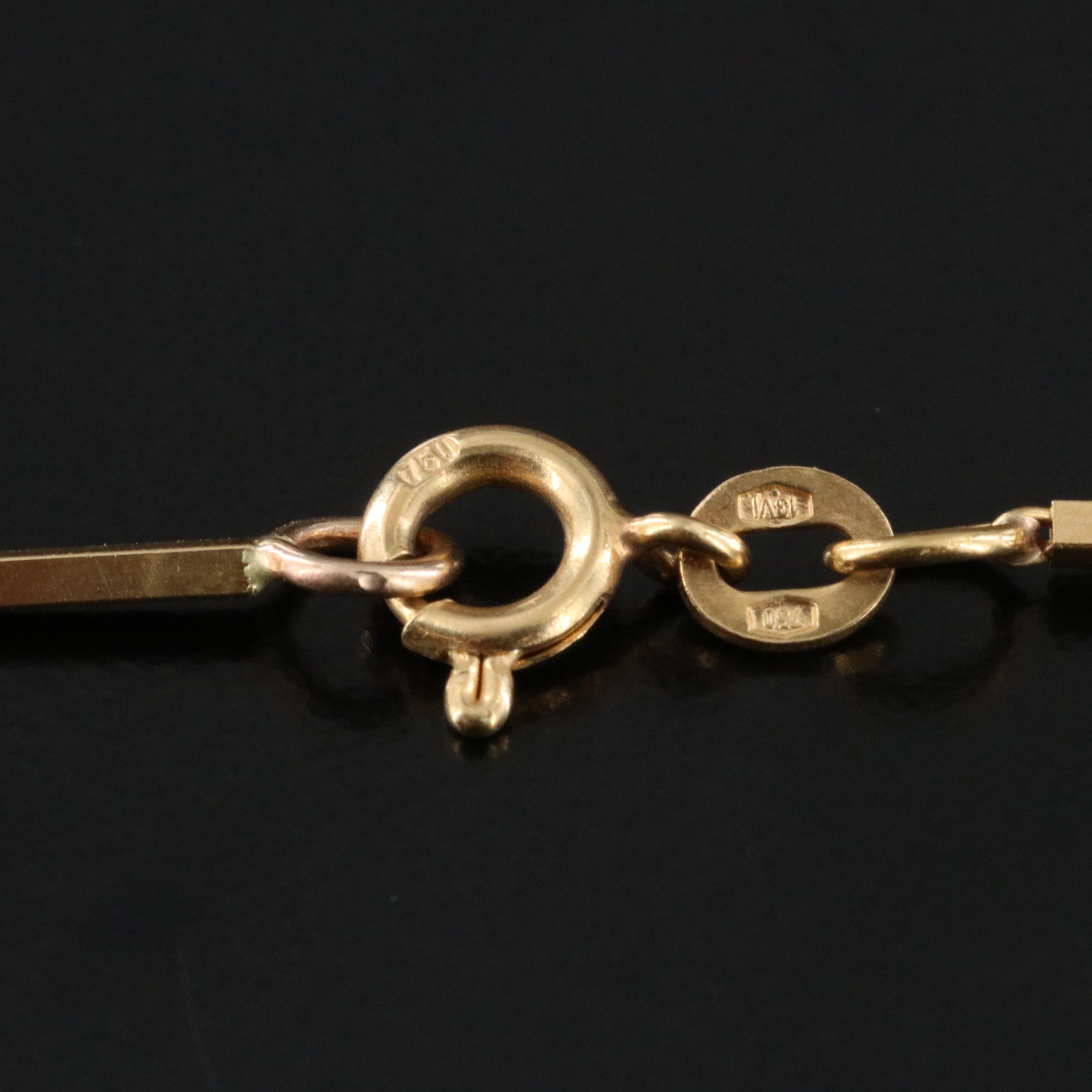 18K Bar Chain with Italian Milor 14K Electroform Cross Pendant