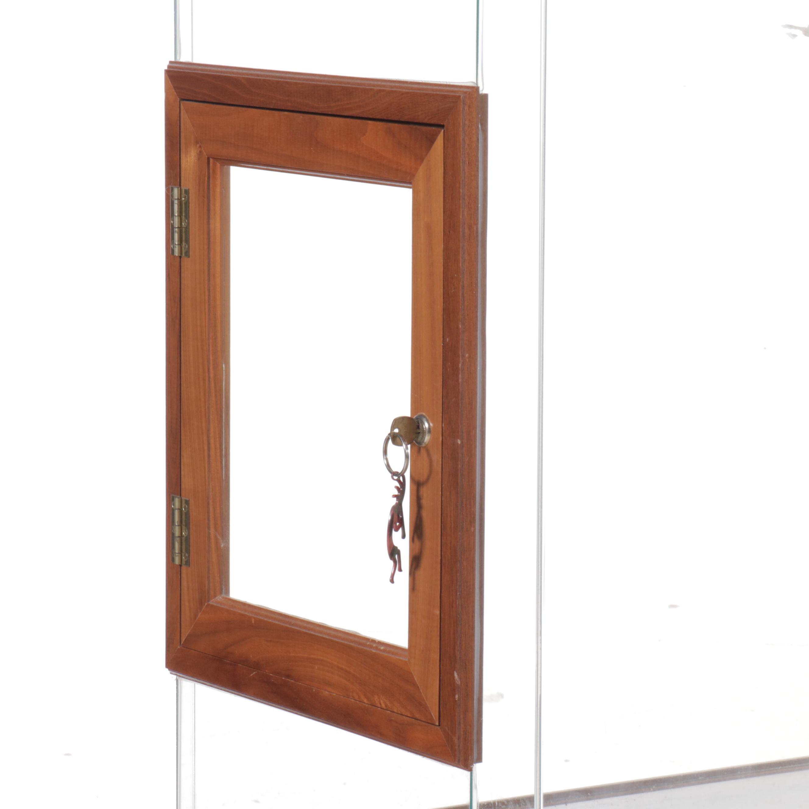 Museum Style Walk-Around Display Cabinet with Oak Storage Base