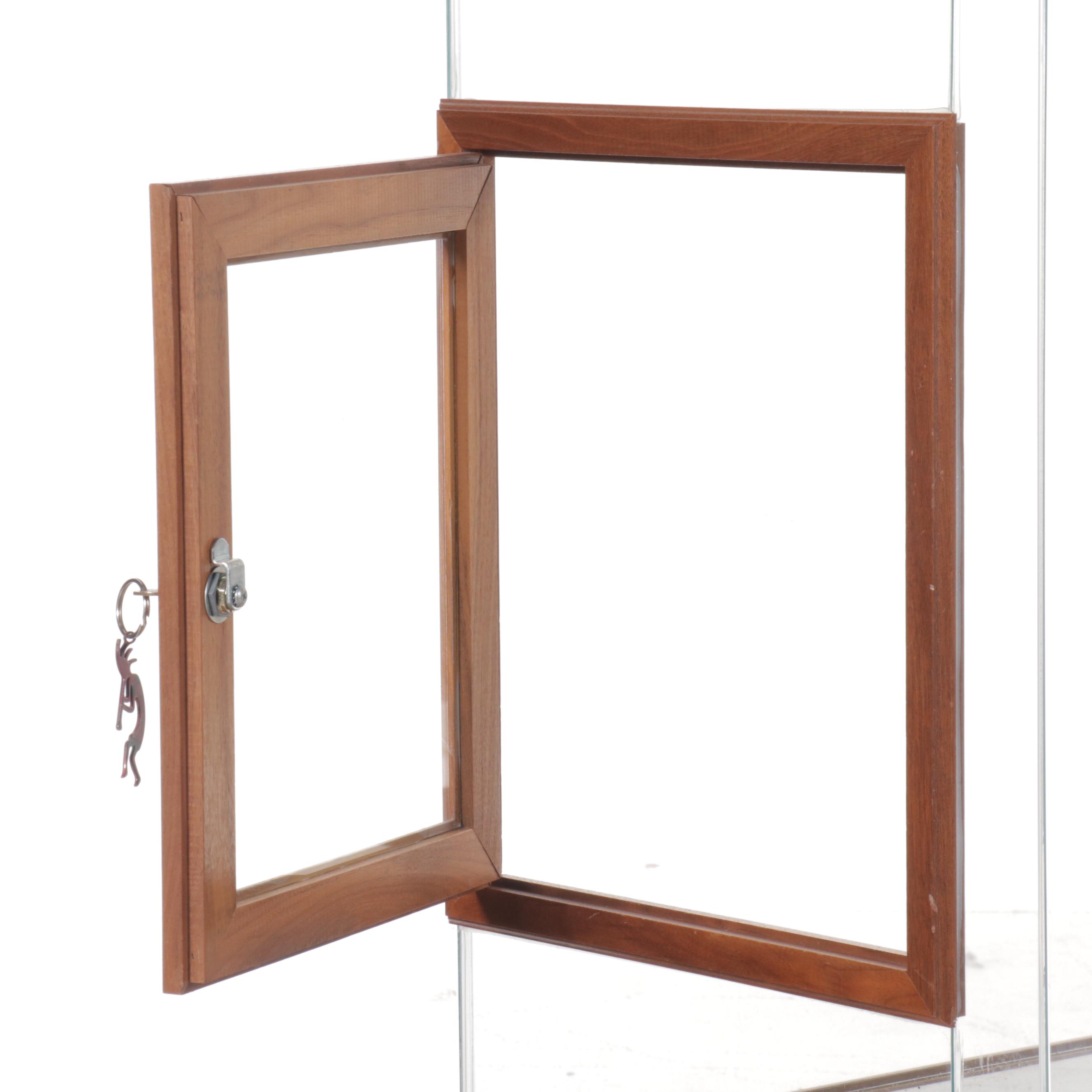 Museum Style Walk-Around Display Cabinet with Oak Storage Base