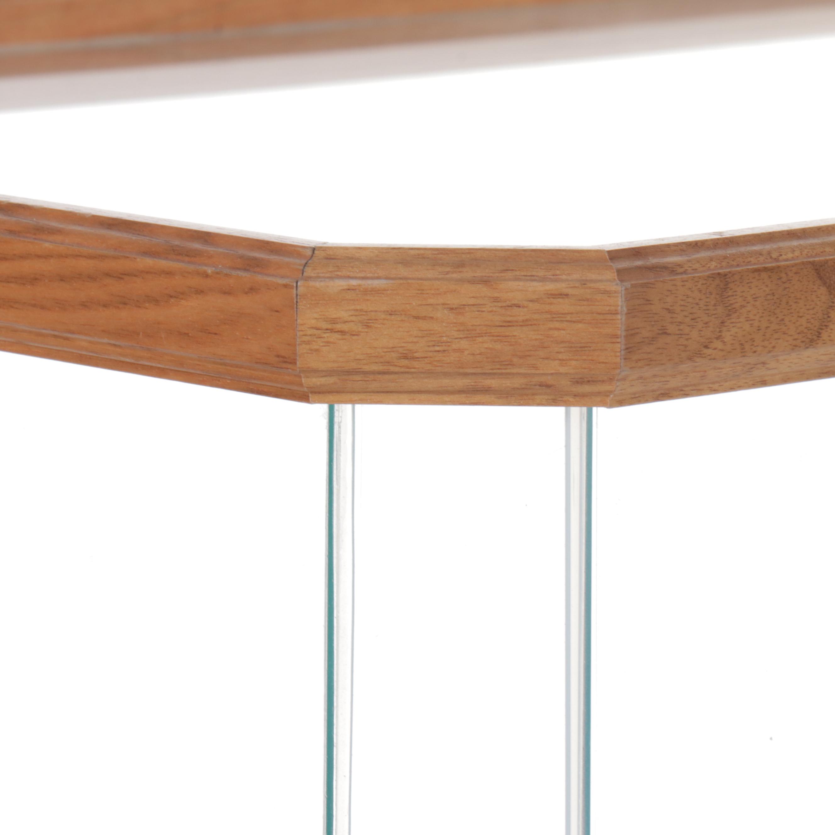 Museum Style Walk-Around Display Cabinet with Oak Storage Base