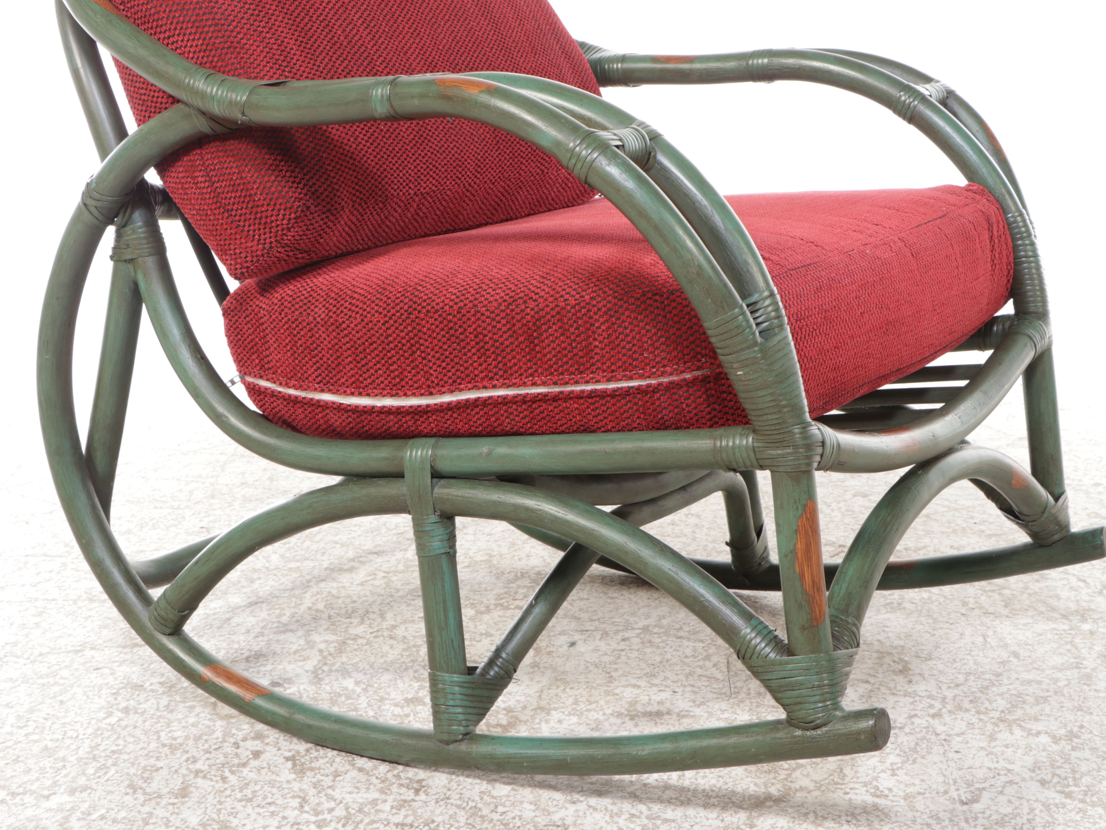 Paul Frankl Style Distressed Rocking Chair