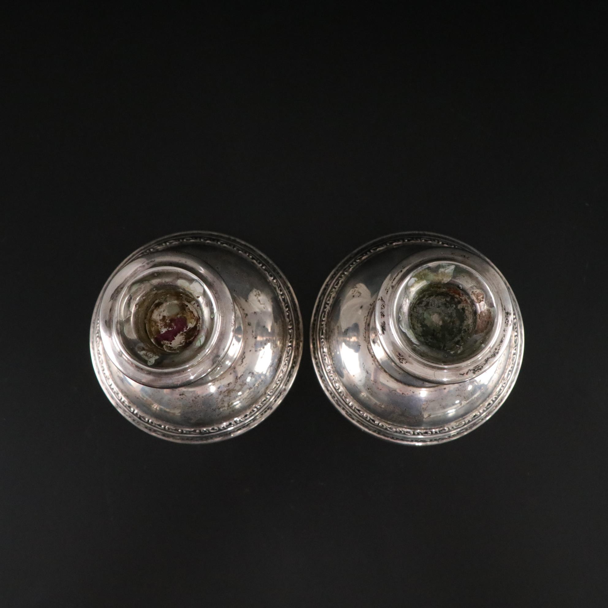 Sterling Silver Casters, Candle Holders & Decorative Bowl