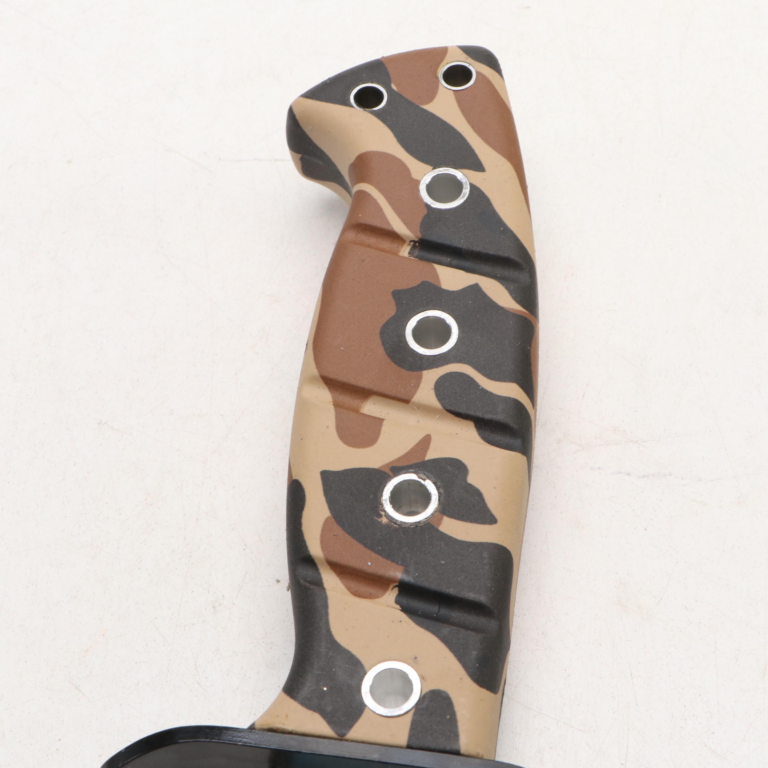 Damascus Steel Hunting Knives with Iwo Jima Commemorative Knives in Scabbards