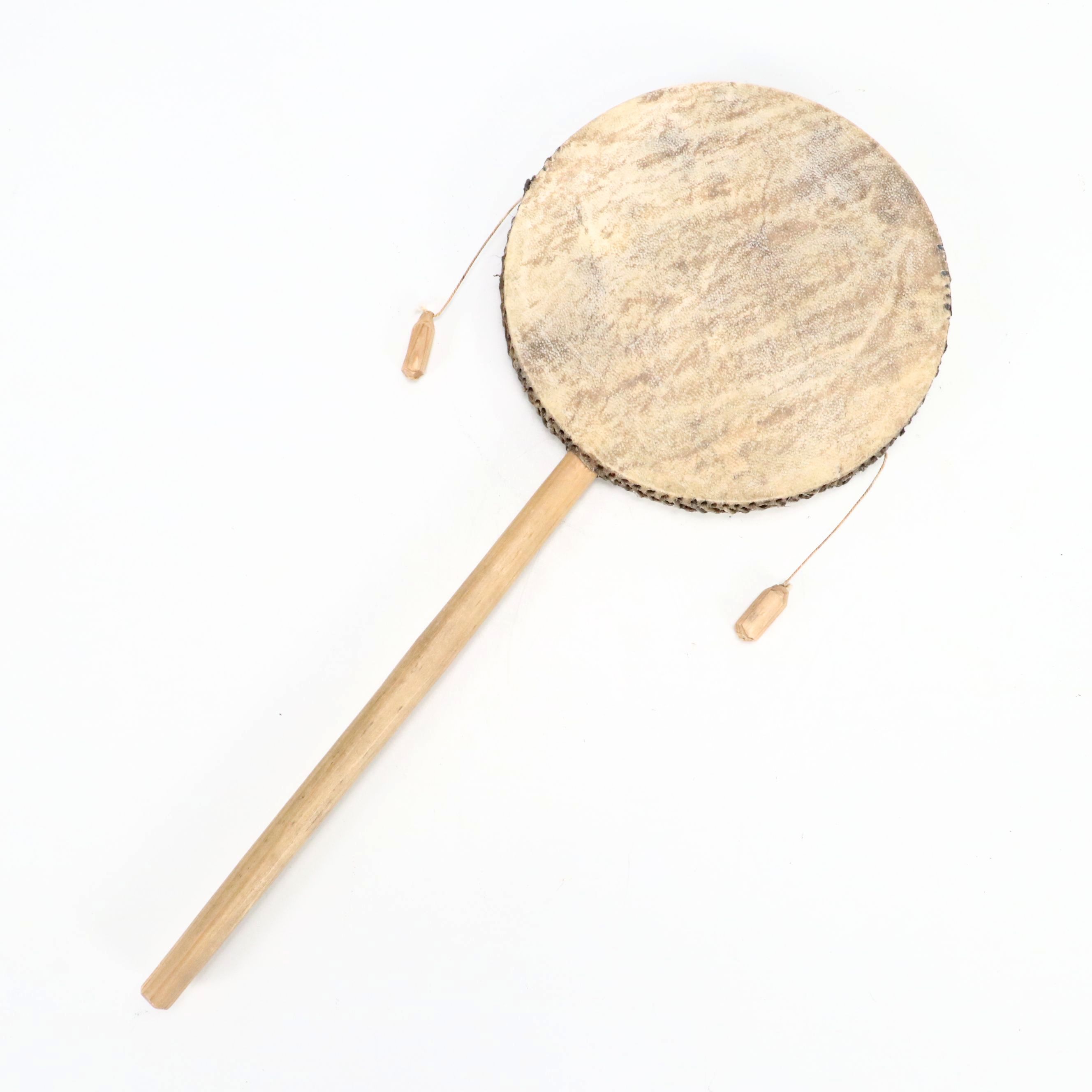 Hide-Covered Handheld Spin Drum