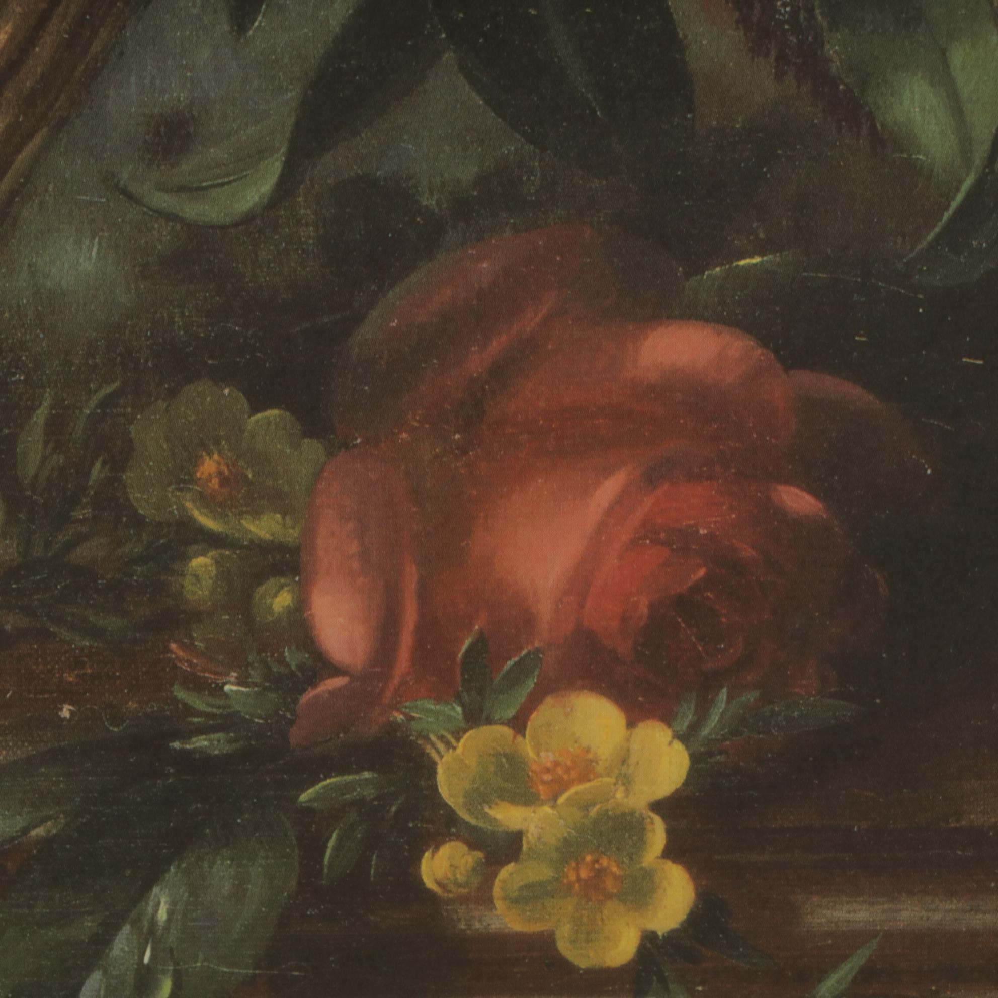 Offset Lithograph Floral Still Life After Albert Williams, Late 20th Century