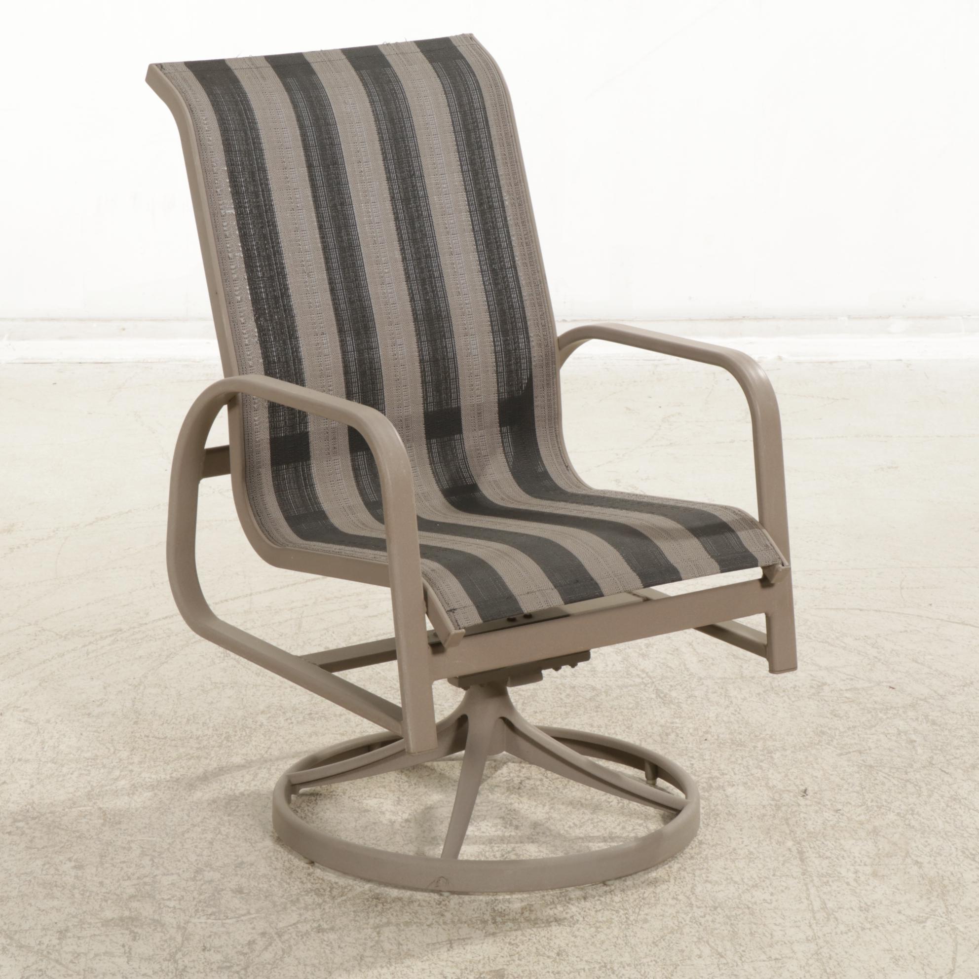 Carter Grandle Glass Top Patio Dining Table with Four Swivel Chairs