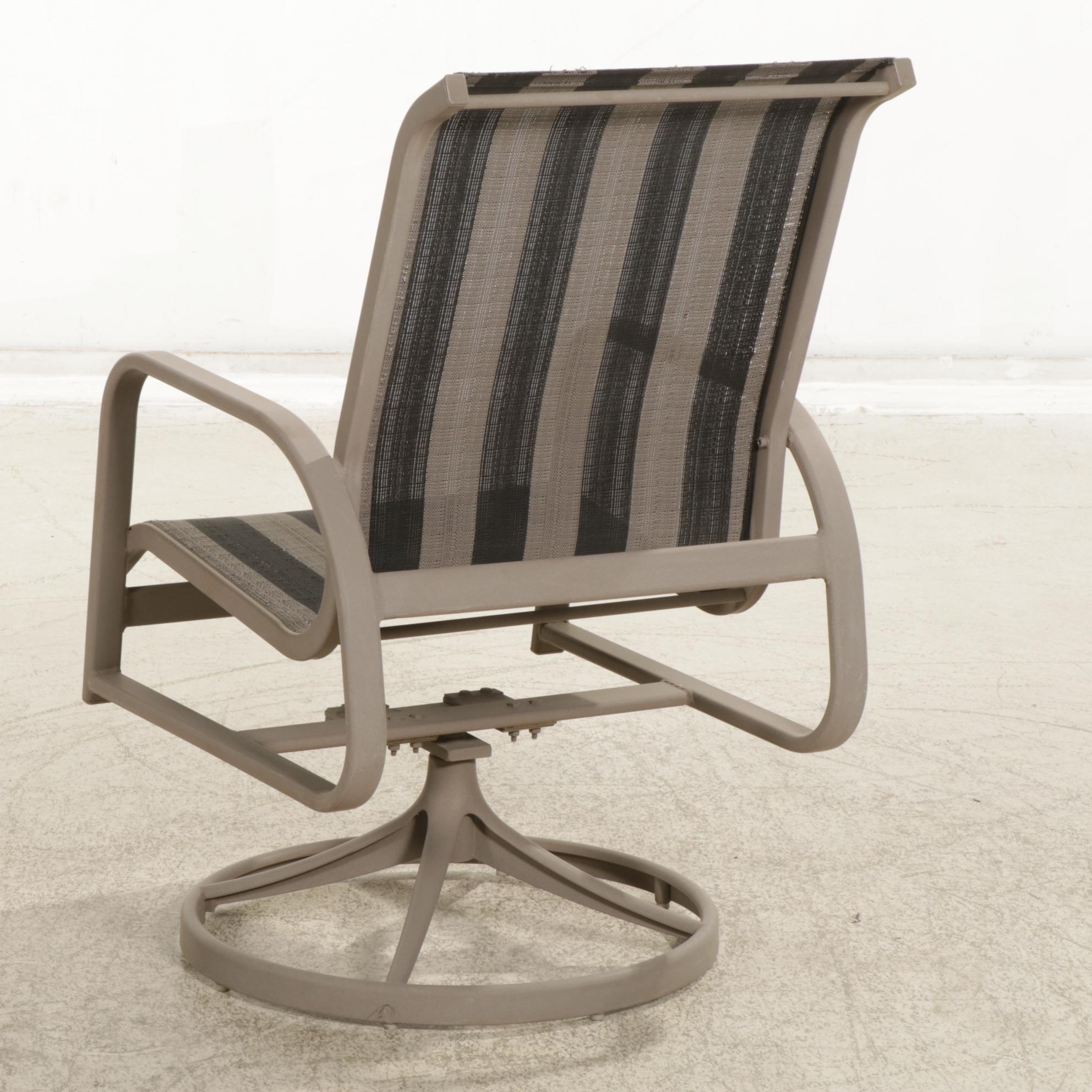 Carter Grandle Glass Top Patio Dining Table with Four Swivel Chairs