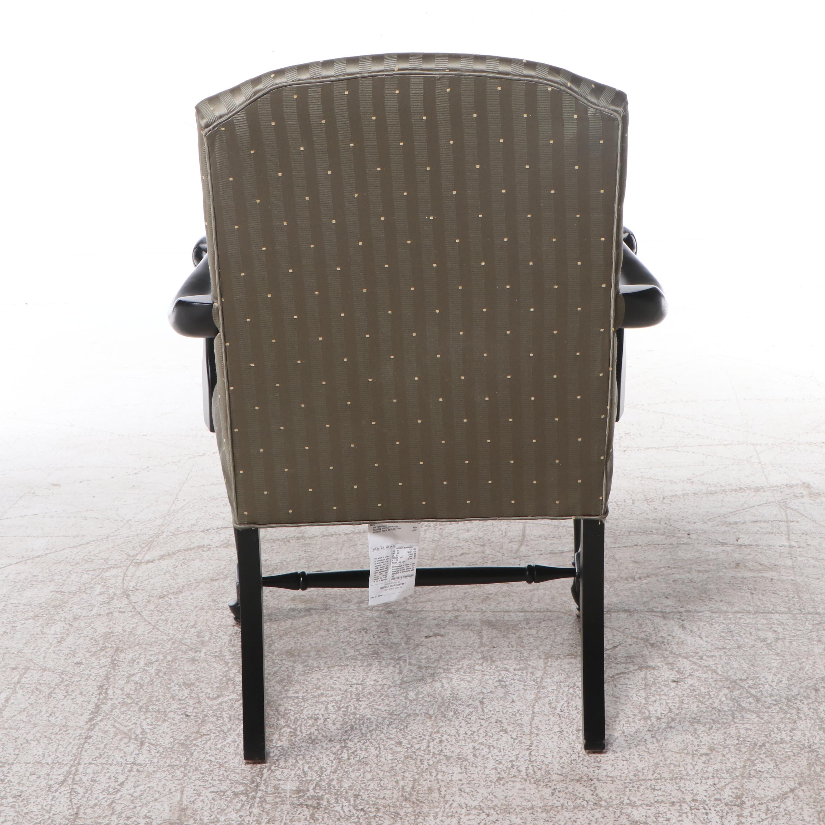 Pair of Fairfield Ebonized Wood Armchairs