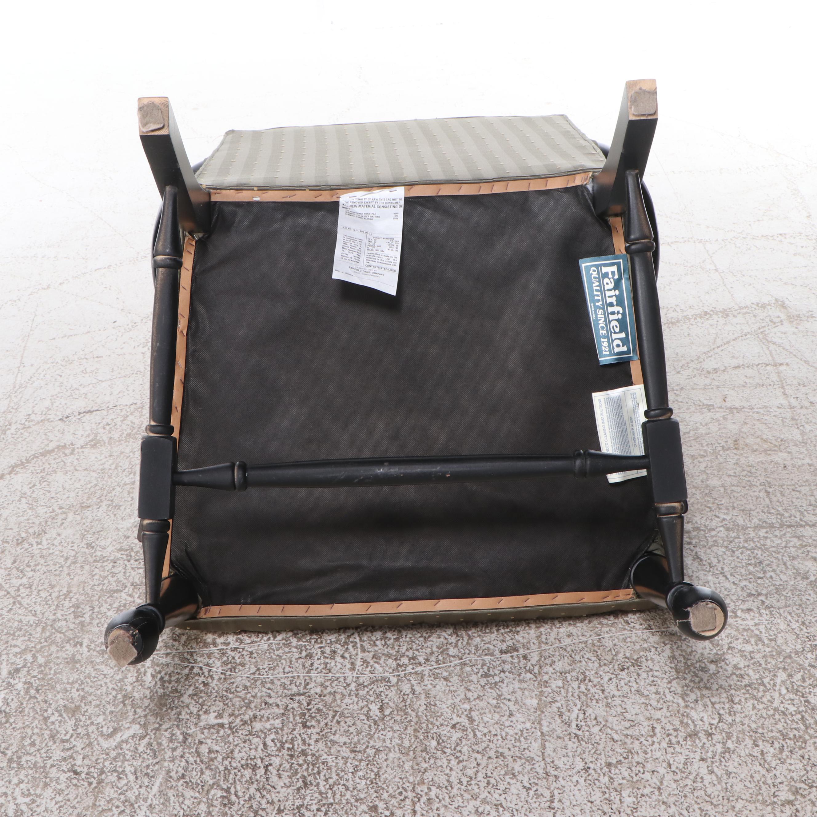 Pair of Fairfield Ebonized Wood Armchairs